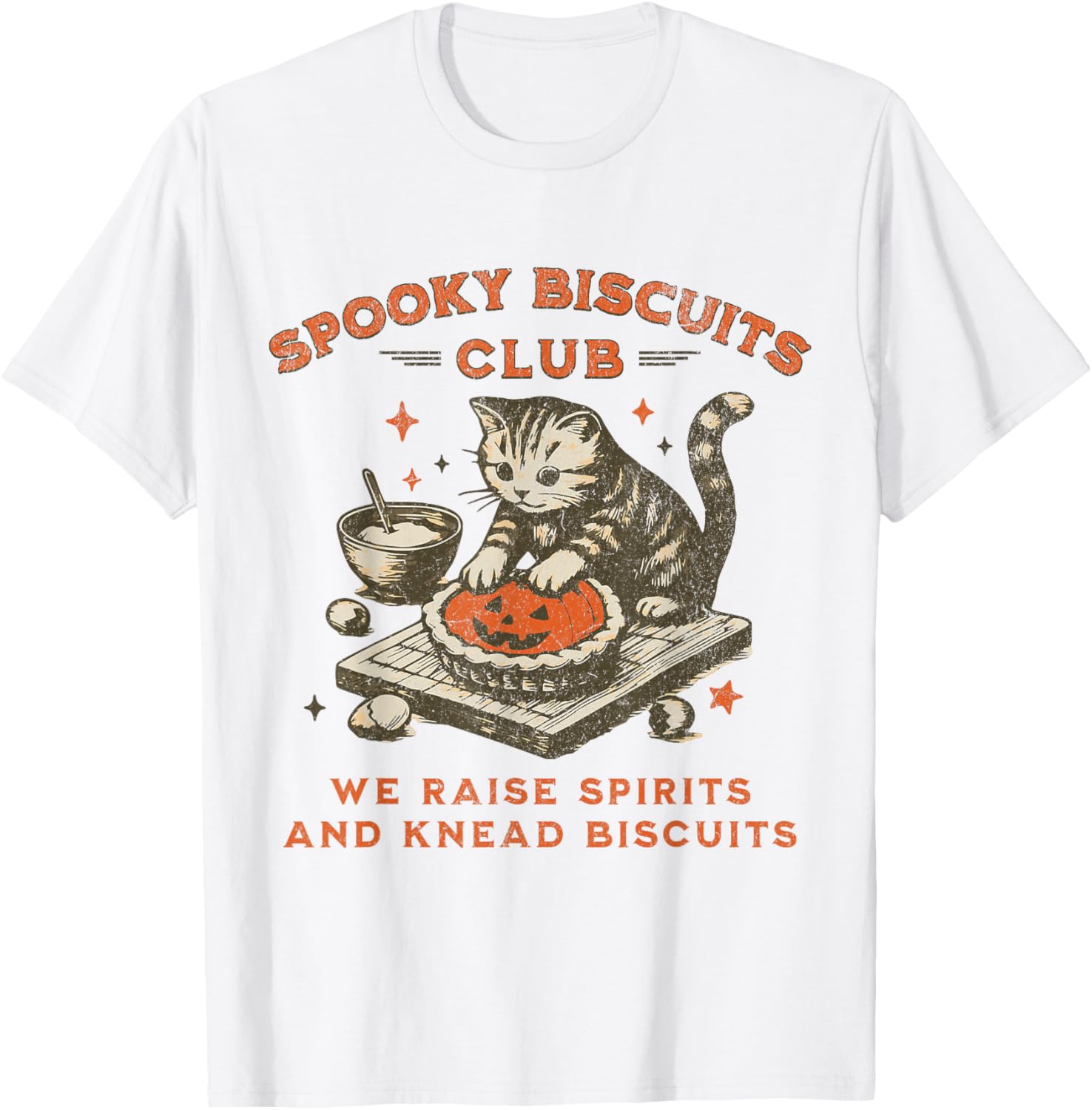 Funny Halloween Baking T-Shirt for Cat Lovers - Spooky Biscuits Club Tee - 5