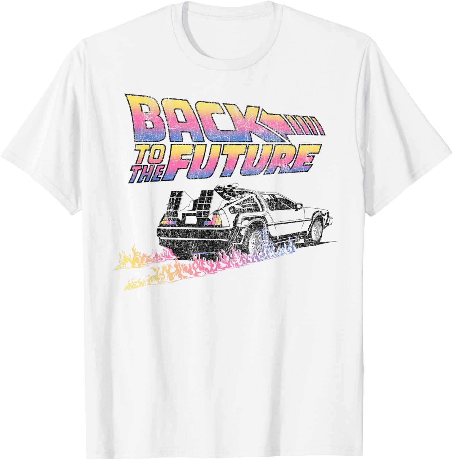 Back To The Future DeLorean Flames Graphic T-Shirt for Fans and Collectors - 1
