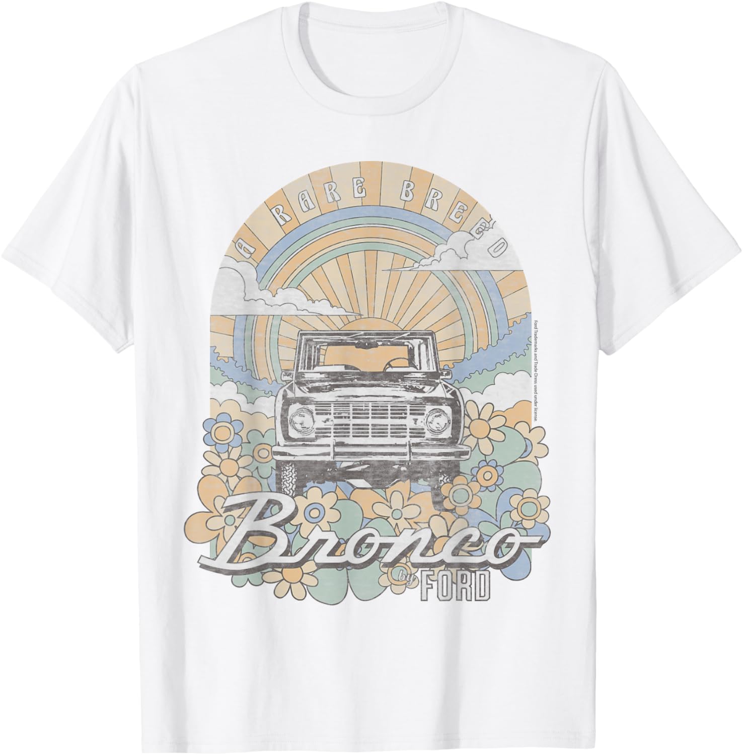 Ford Bronco Retro Flower Sun T-Shirt for Cool Outdoor Adventures - 1