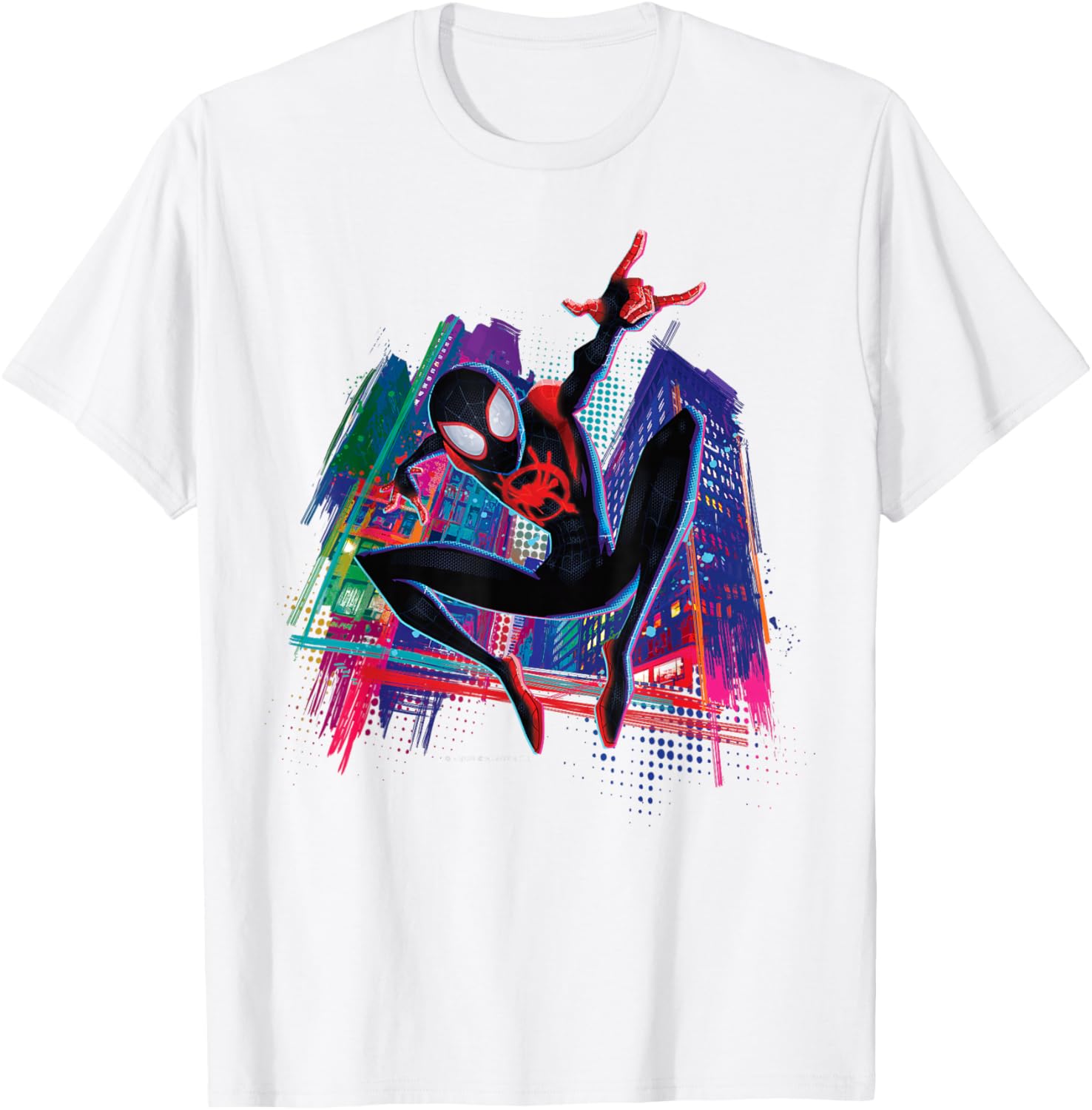 Spider-Man Miles Morales Graffiti City T-Shirt for Stylish Fans - 24
