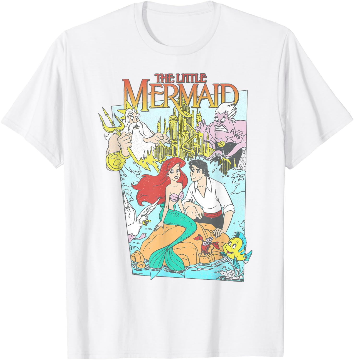 Vintage Little Mermaid Graphic T-Shirt for Disney Fans - Retro Style Apparel - 3