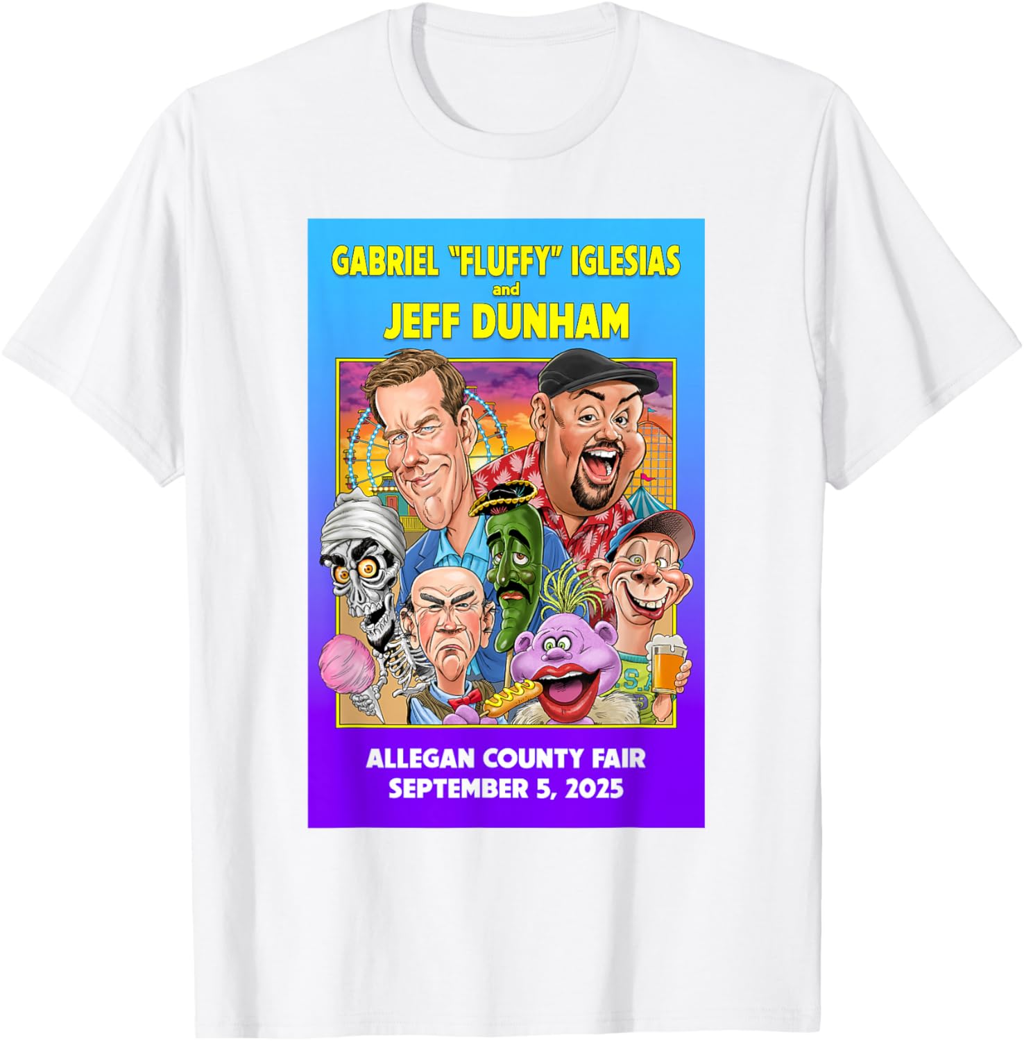 Gabriel Iglesias Jeff Dunham Allegan County Fair 2025 T-Shirt for Fans - 2