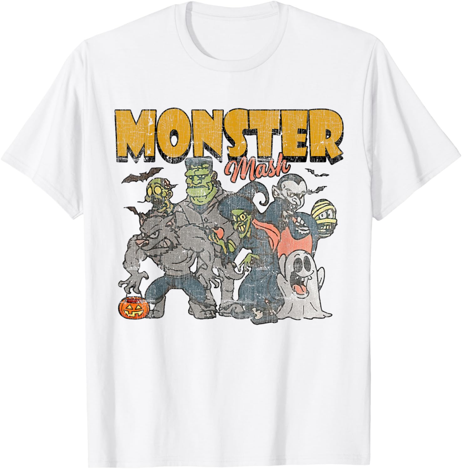 Funny Vintage Ghost Halloween T-Shirt - Monster Mash Design for Spooky Fun - 16
