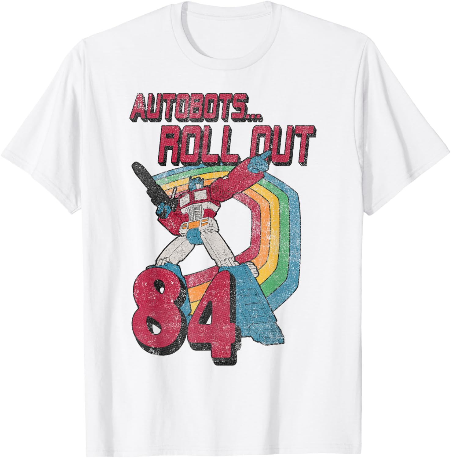 Transformers Autobots Retro Roll Out 84 Rainbow Stripe T-Shirt for Fans - 2