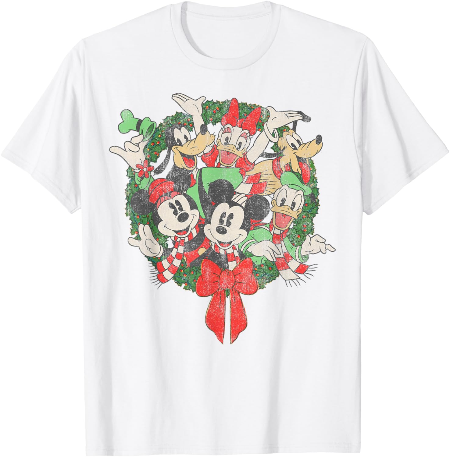 Disney Christmas Wreath T-Shirt for Festive Family Gatherings - 11