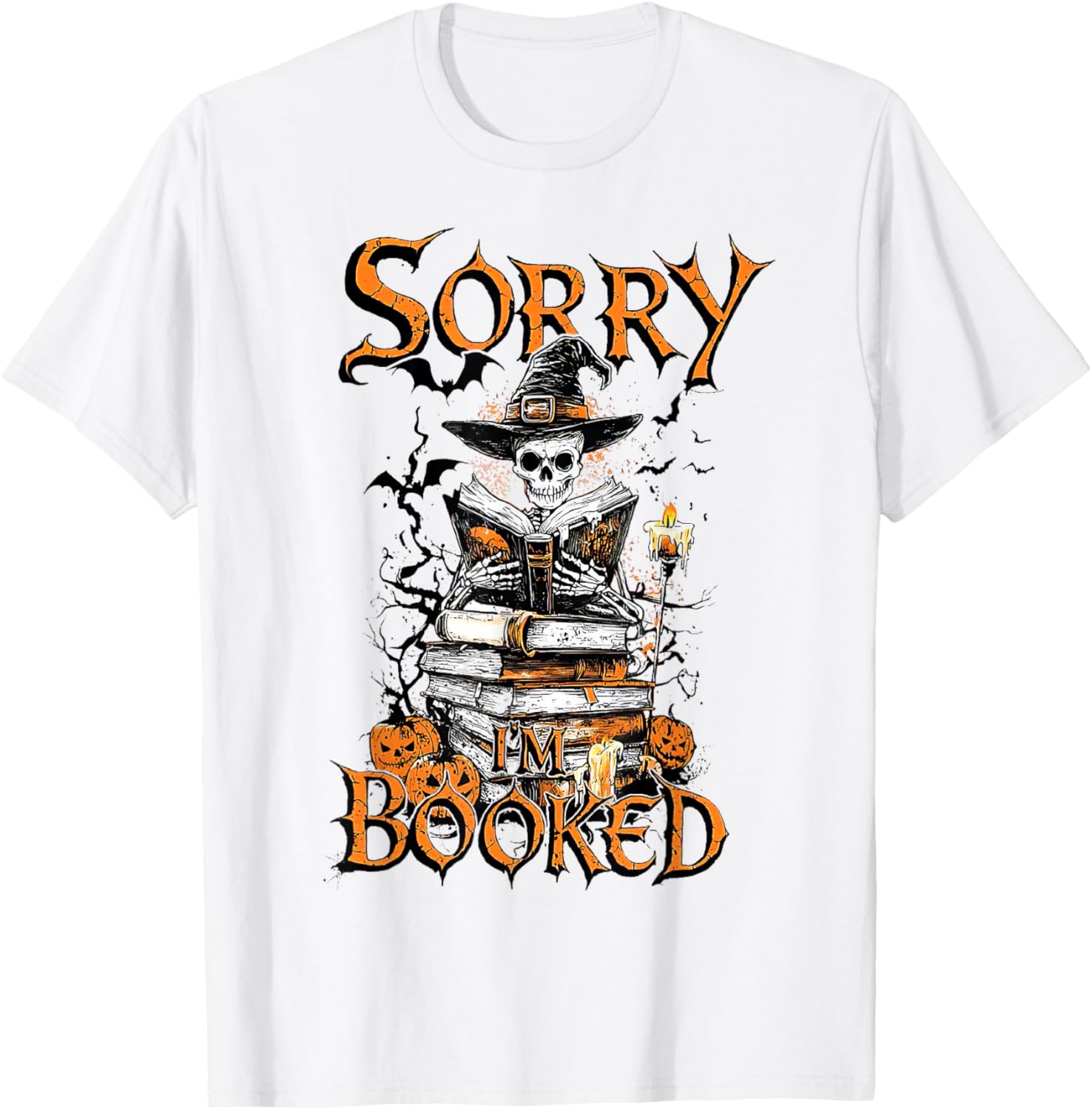 Funny Sorry I'm Booked Bookworm Ghost Halloween T-Shirt for Book Lovers - 9