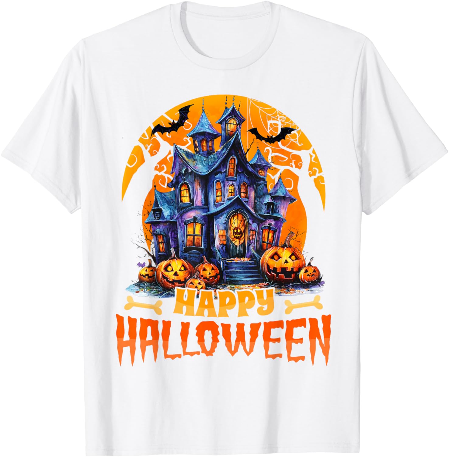 Happy Halloween Haunted House T-Shirt for Men and Women Costume Fun - 12