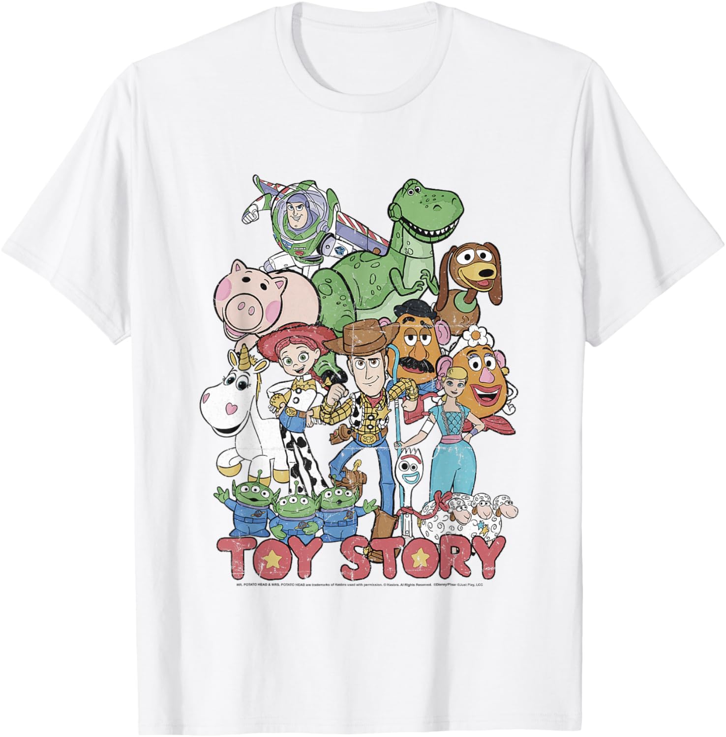 Disney Pixar Toy Story All Stars Distressed Graphic T-Shirt for Fans - 2