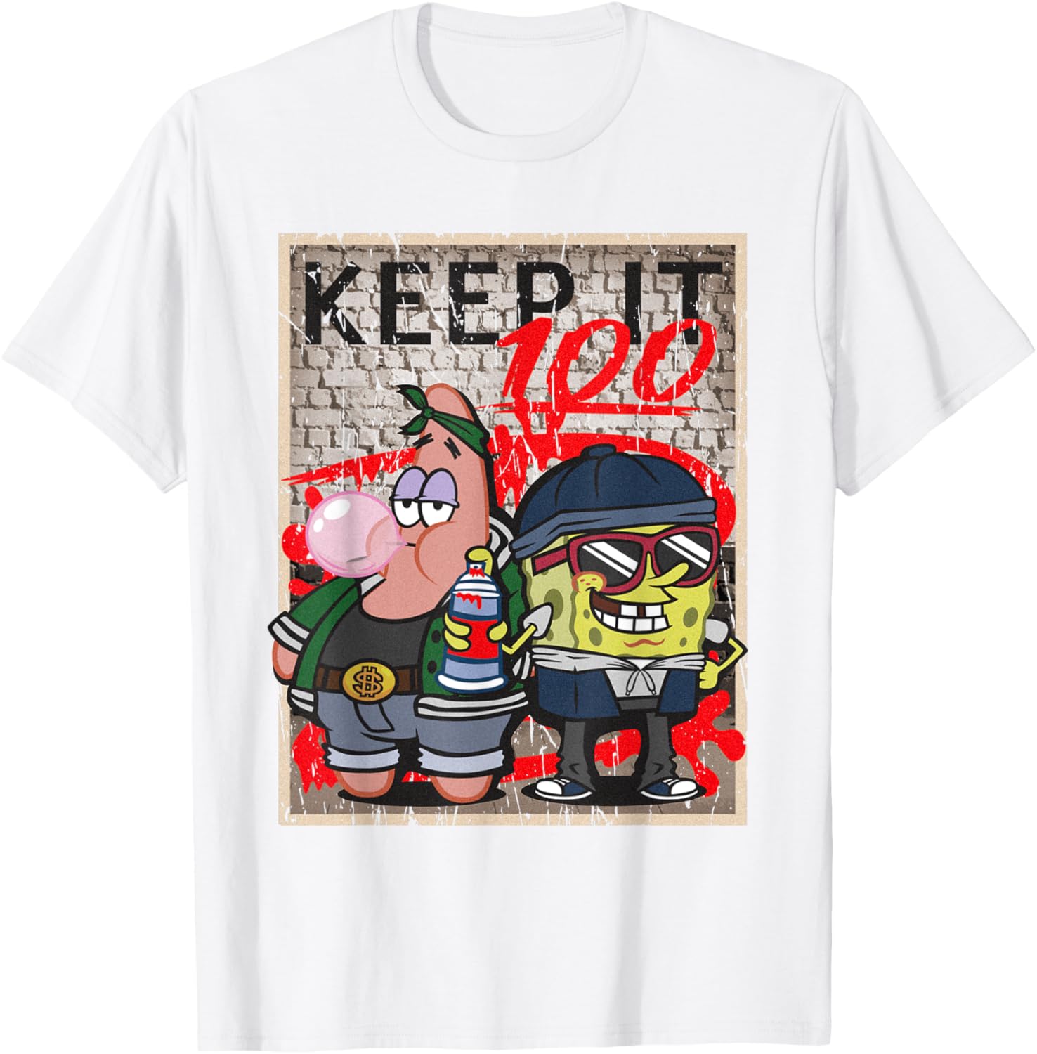 Mademark x SpongeBob SquarePants Hip Hop Graffiti T-Shirt for Fans - 2