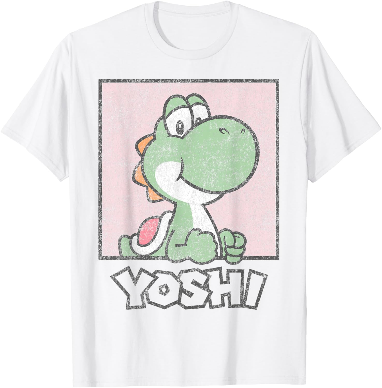 Super Mario Yoshi Pastel Pink Portrait T-Shirt for Fun Casual Style - 1