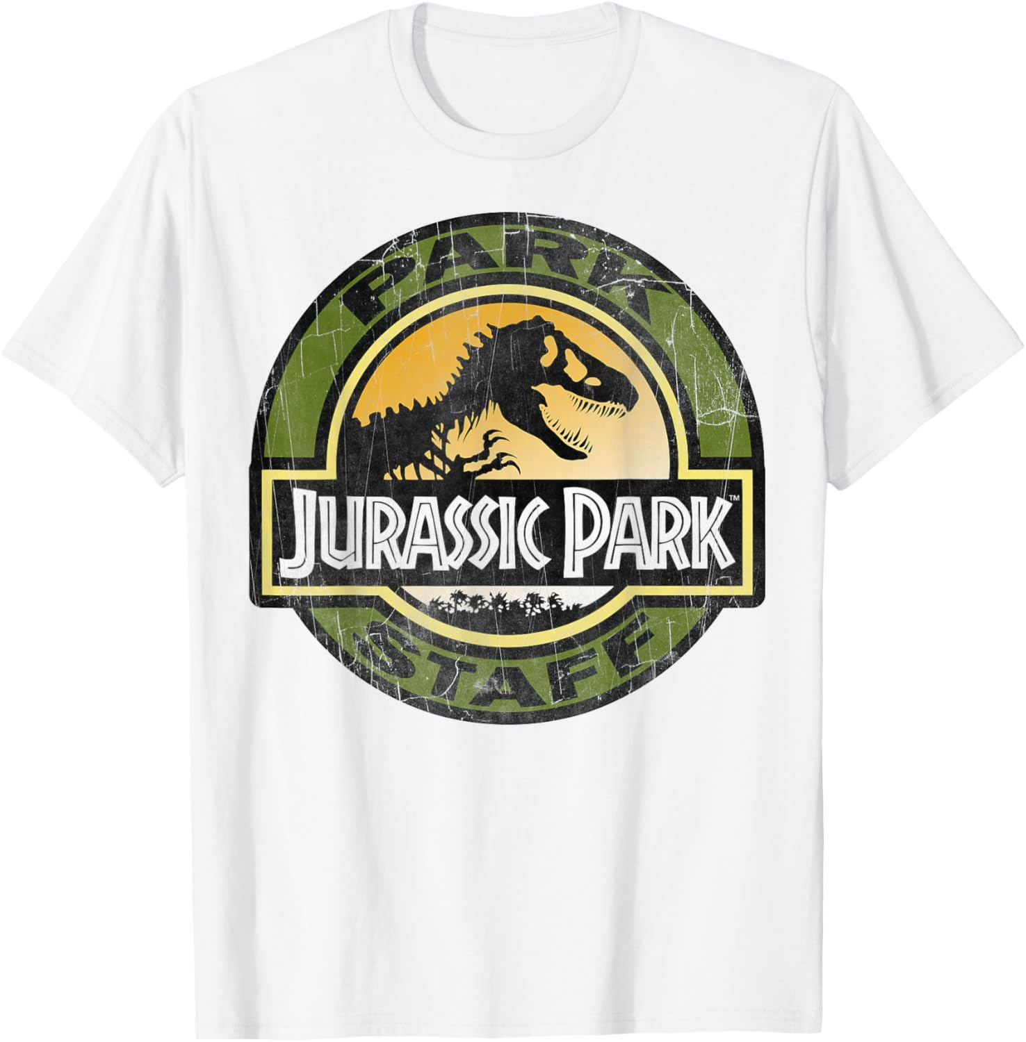 Jurassic Park Retro Distressed Logo Graphic T-Shirt for Dinosaur Fans - 4