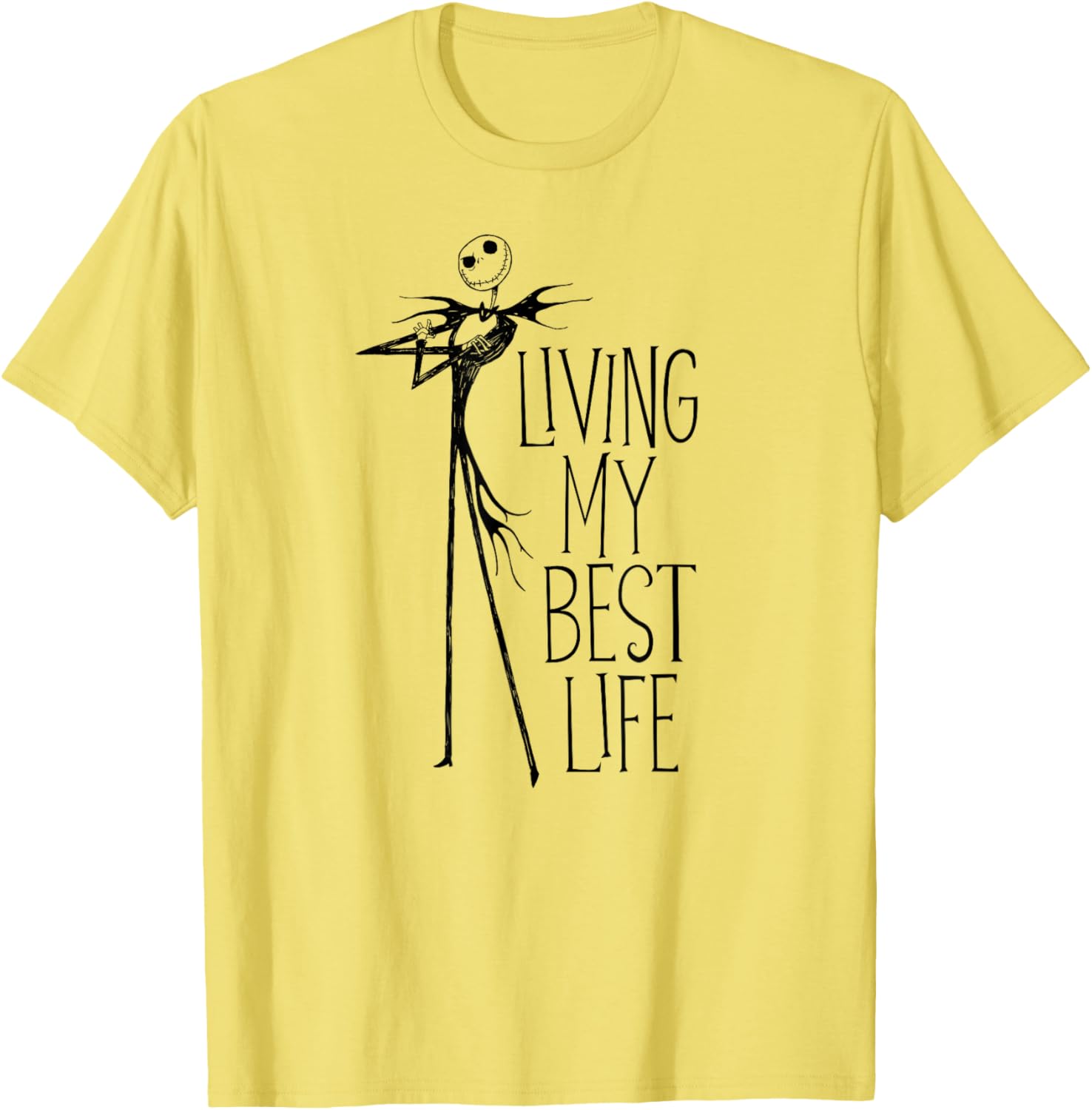 Men's Nightmare Before Christmas Jack Living My Best Life T-Shirt in White - 7