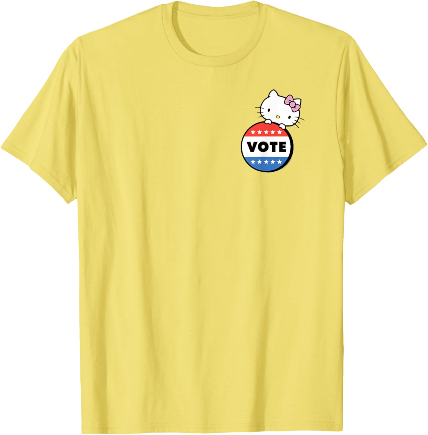Hello Kitty Vote Button T-Shirt for Fun Fashion and Cute Style - 13