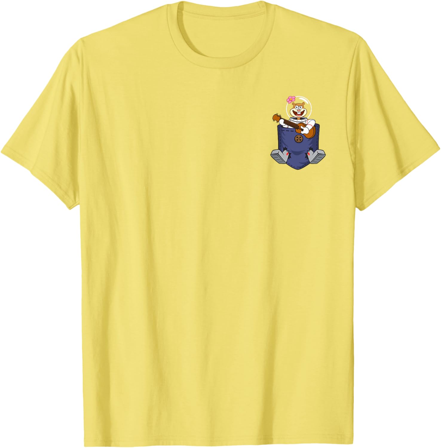 Cute Sandy Playing Guitar Pocket T-Shirt Mademark x SpongeBob SquarePants - 6