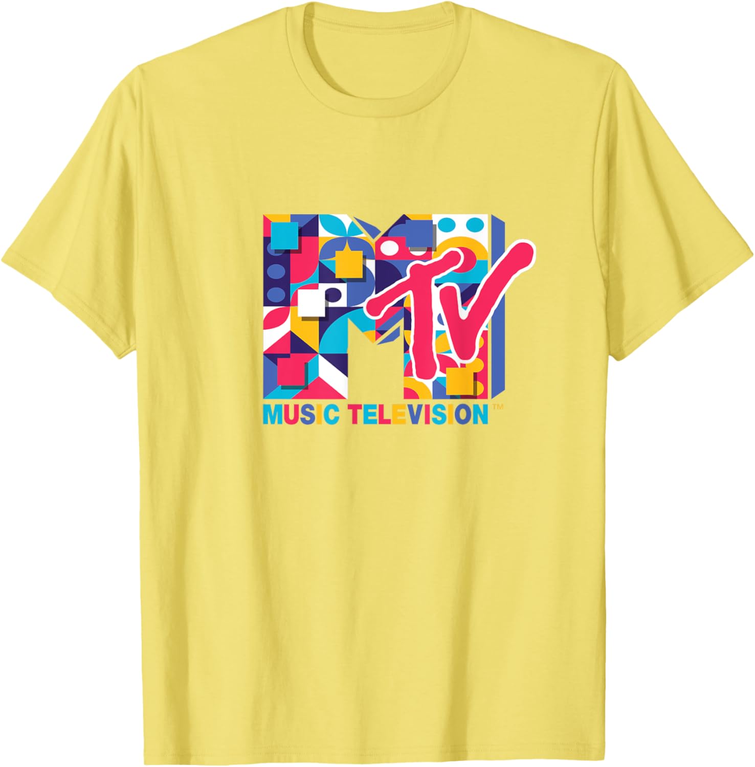 Colorful MTV Logo Geometric Symbols T-Shirt by Mademark - Stylish Apparel - 5