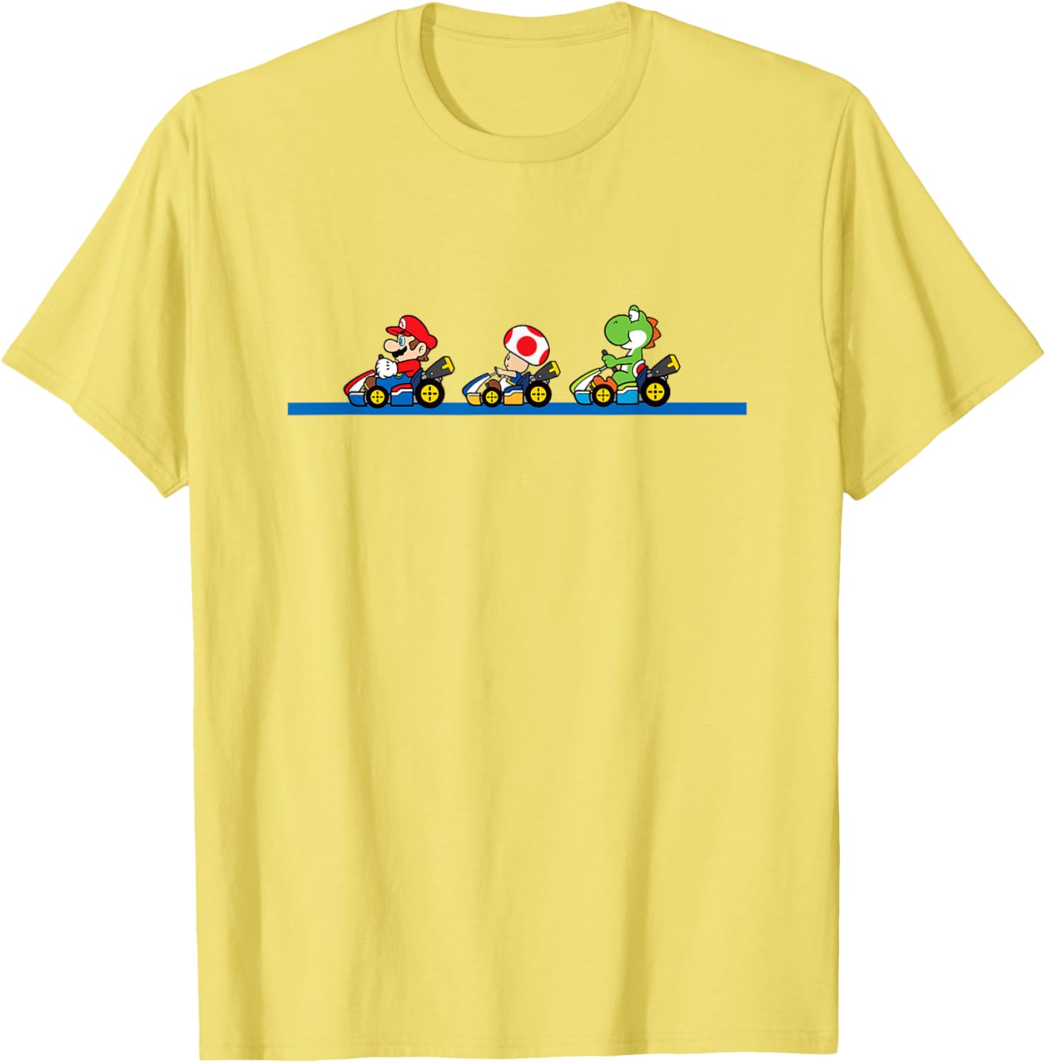 Vintage Mario Kart T-Shirt featuring Yoshi, Toad, and Mario Racing Fun - 7