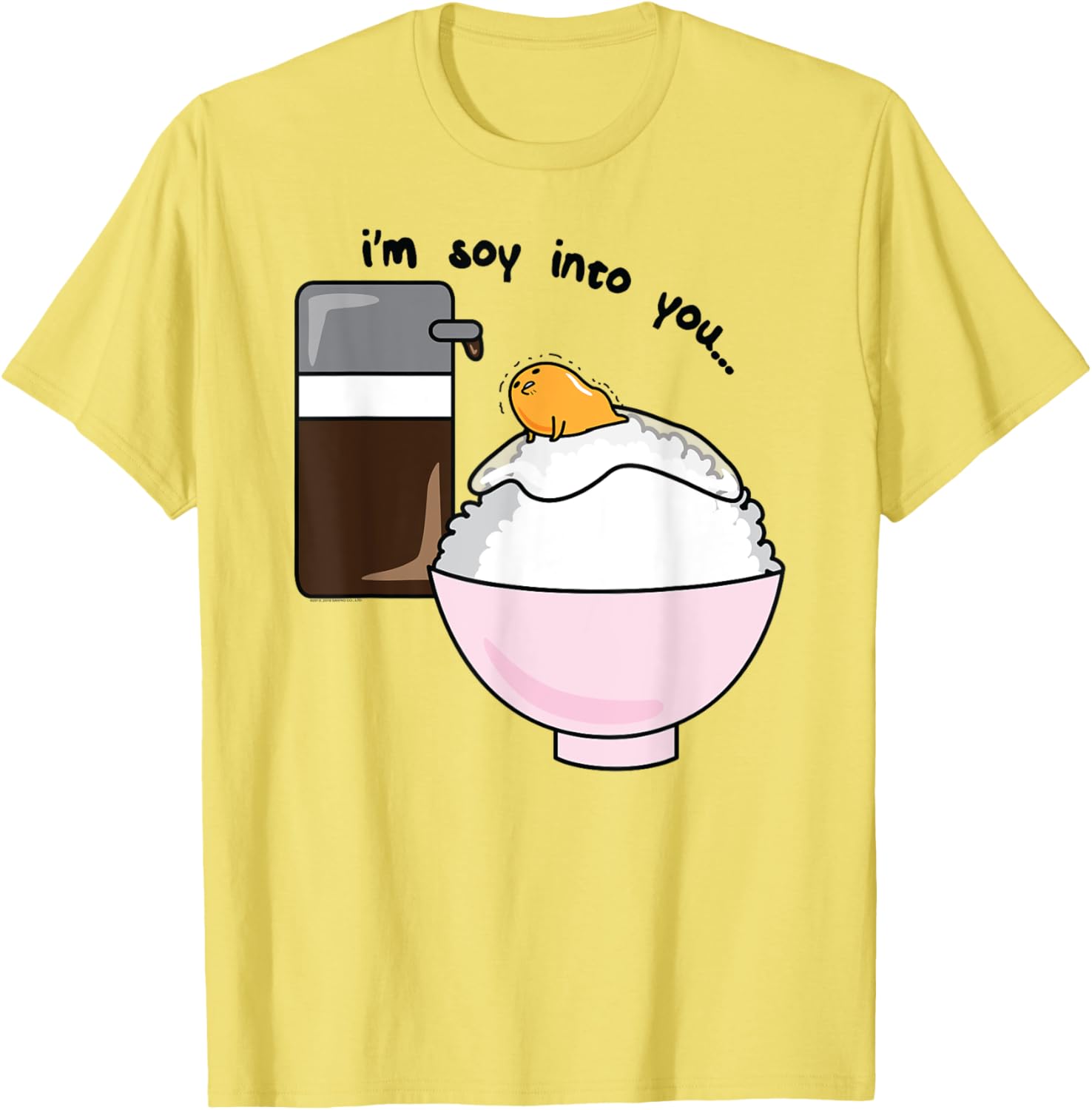 Gudetama I'm Soy Into You Cute Egg Rice Bowl T-Shirt for Food Lovers - 13