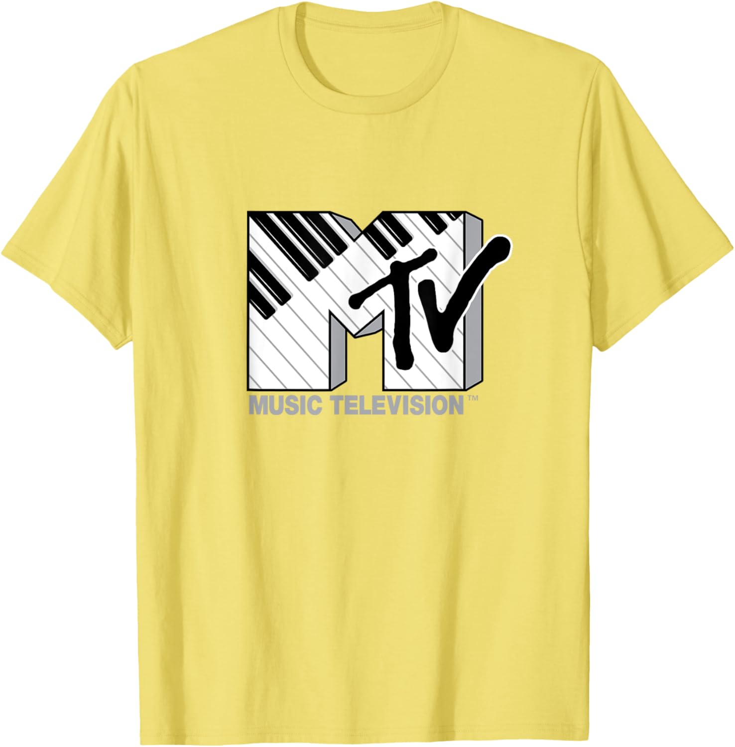 Mademark x MTV Official Logo T-Shirt with Black and White Piano Keys - 5