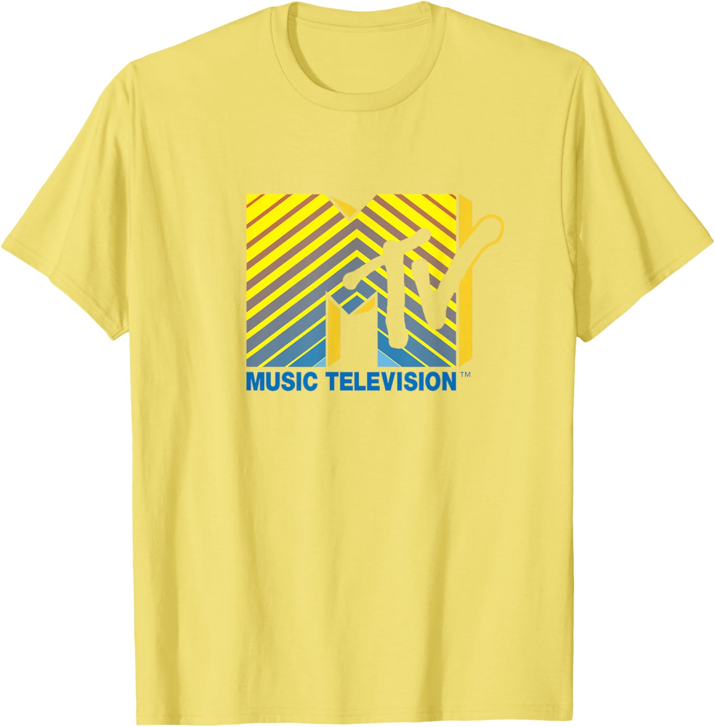 Mademark x MTV Official Logo T-Shirt Blue to Yellow Stylish Design - 4