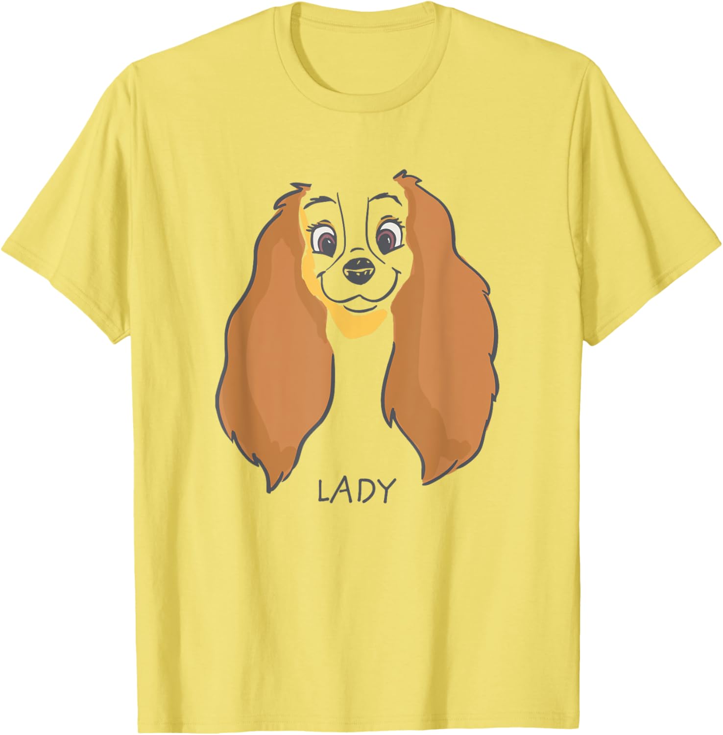 Disney Lady and the Tramp Lady Face Sketch T-Shirt for Fans - 1