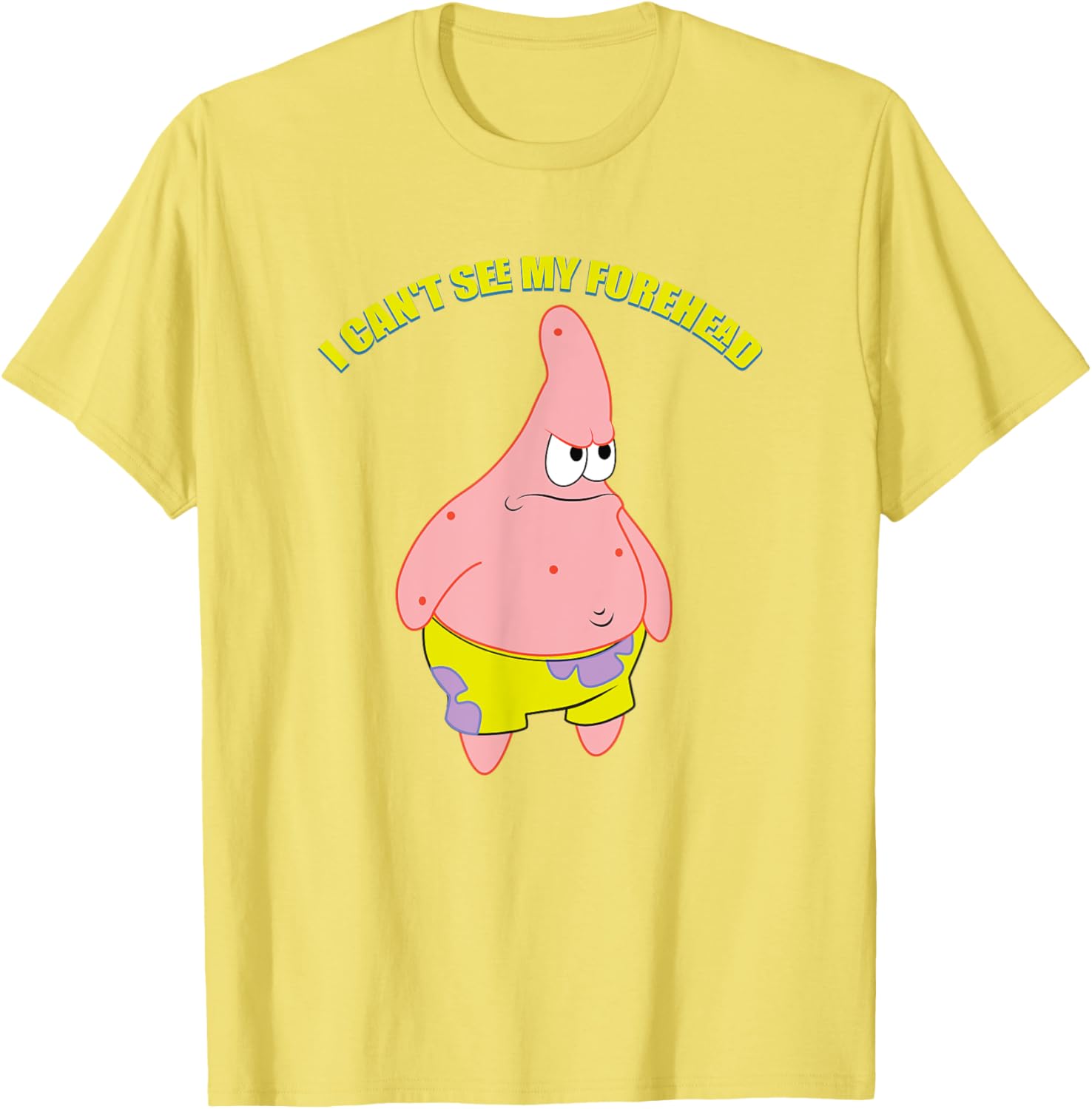 Mademark Patrick Star T-Shirt - Funny I Can't See My Forehead Design - 9
