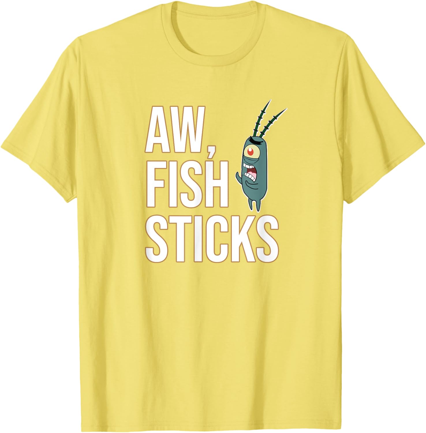 Mademark SpongeBob SquarePants Plankton Aw Fish Sticks T-Shirt for Fans - 10