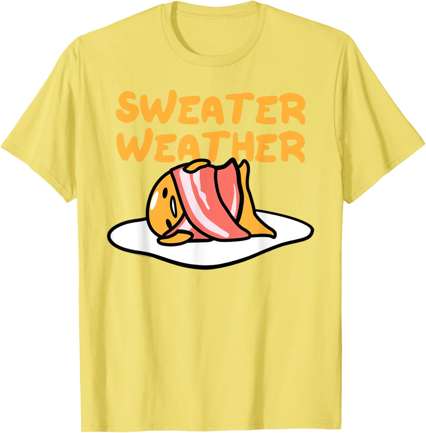 Cozy Gudetama Sweater Weather Bacon Blanket T-Shirt for Comfort Lovers - 5