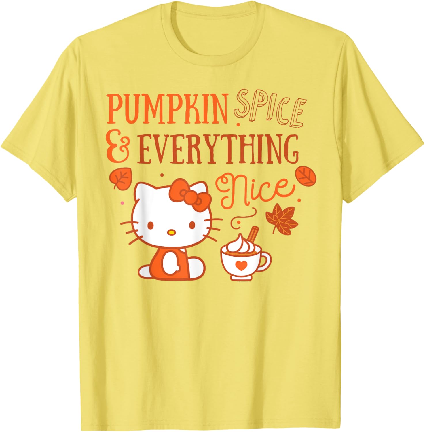 Cute Hello Kitty Pumpkin Spice T-Shirt Perfect for Fall Fashion - 13