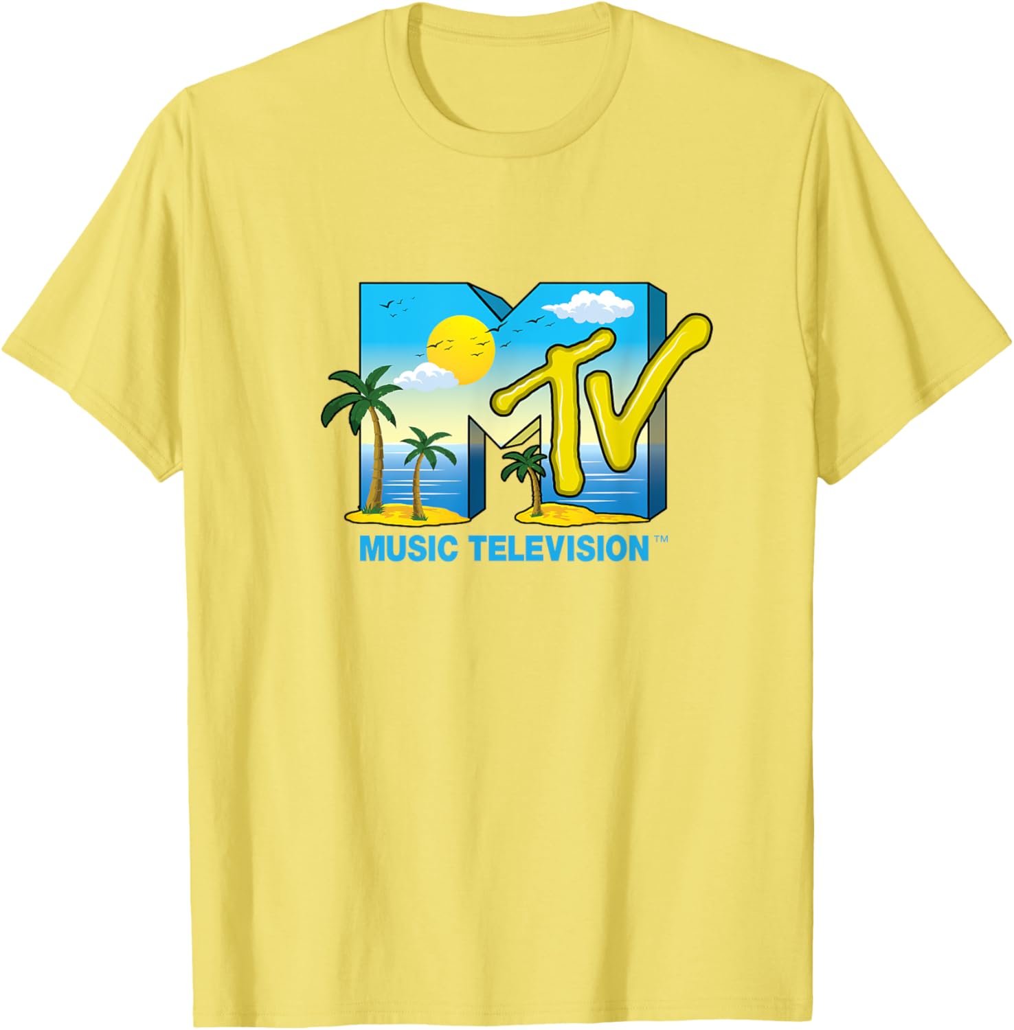 Mademark x MTV Official Logo T-Shirt with Palm Trees and Beach Vibes - 10