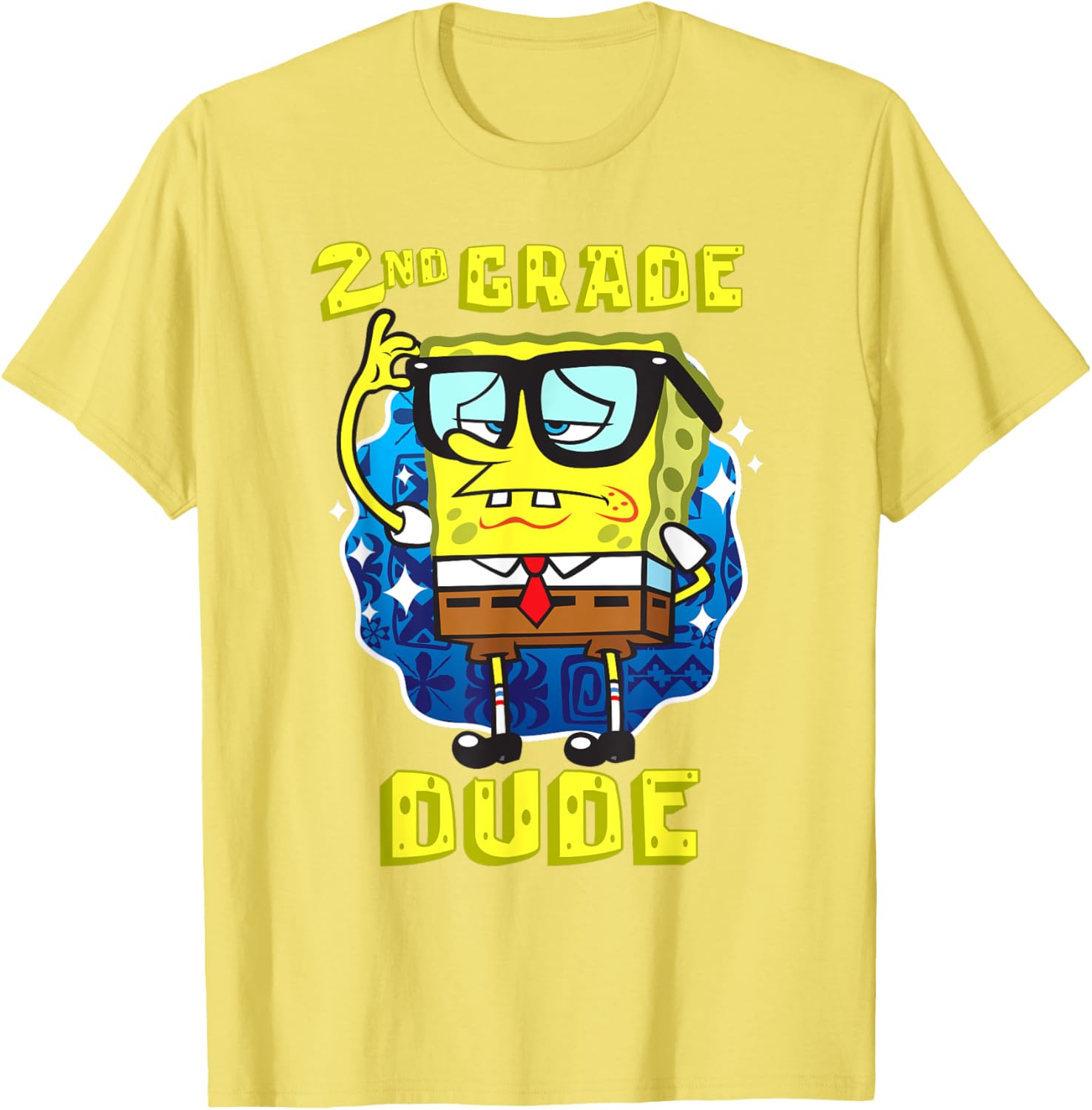 Mademark SpongeBob SquarePants 2nd Grader Dude Glasses T-Shirt for Kids - 19