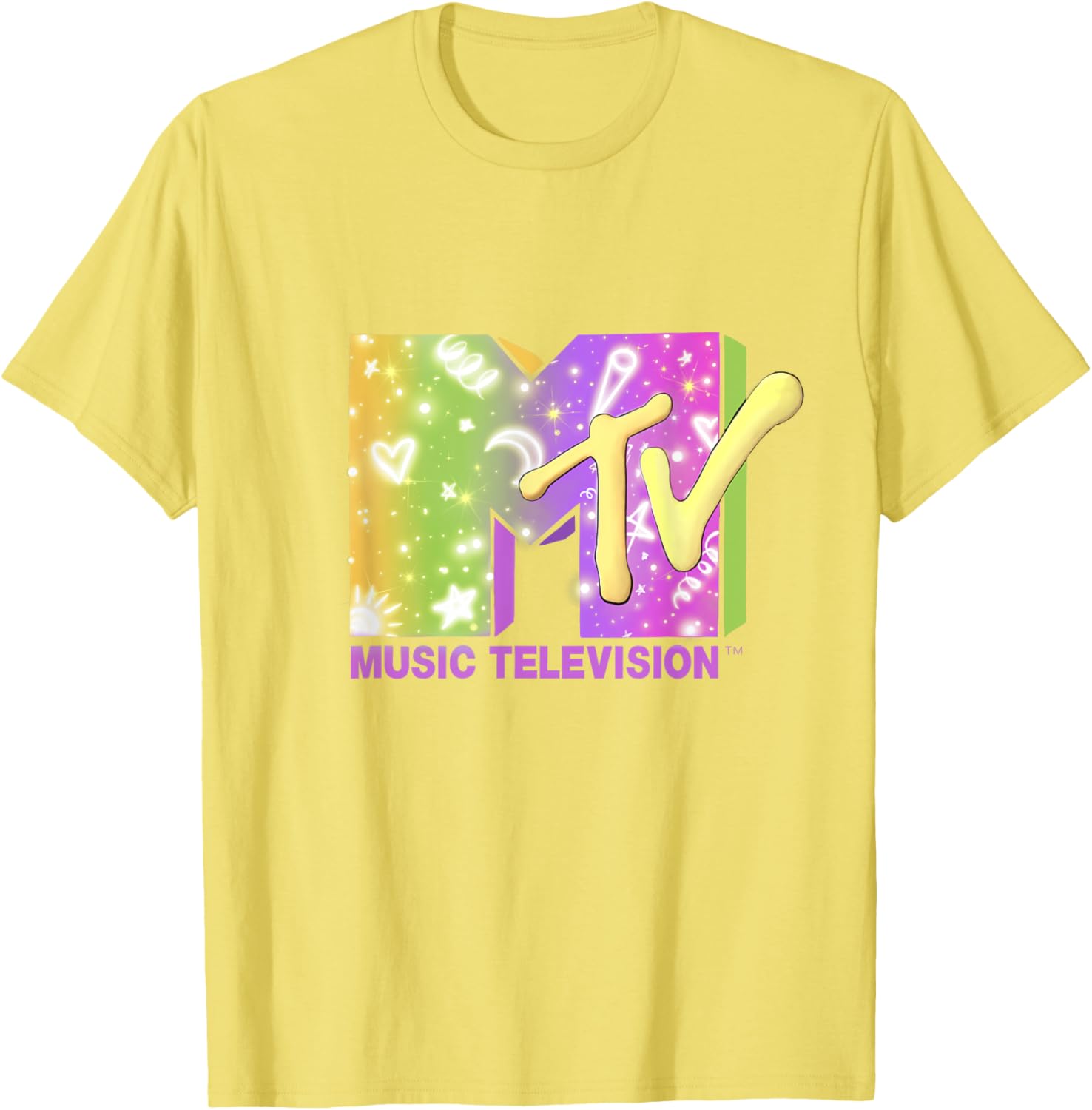 Mademark x MTV Neon Party Elements T-Shirt - Official MTV Logo Tee - 6