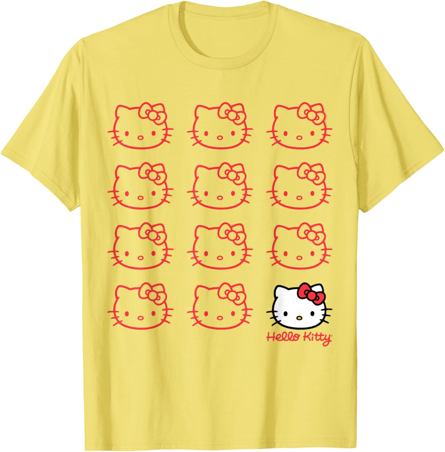 Hello Kitty Classic Fit Black T-Shirt for Adults - Cute Cotton Crew Neck - 10