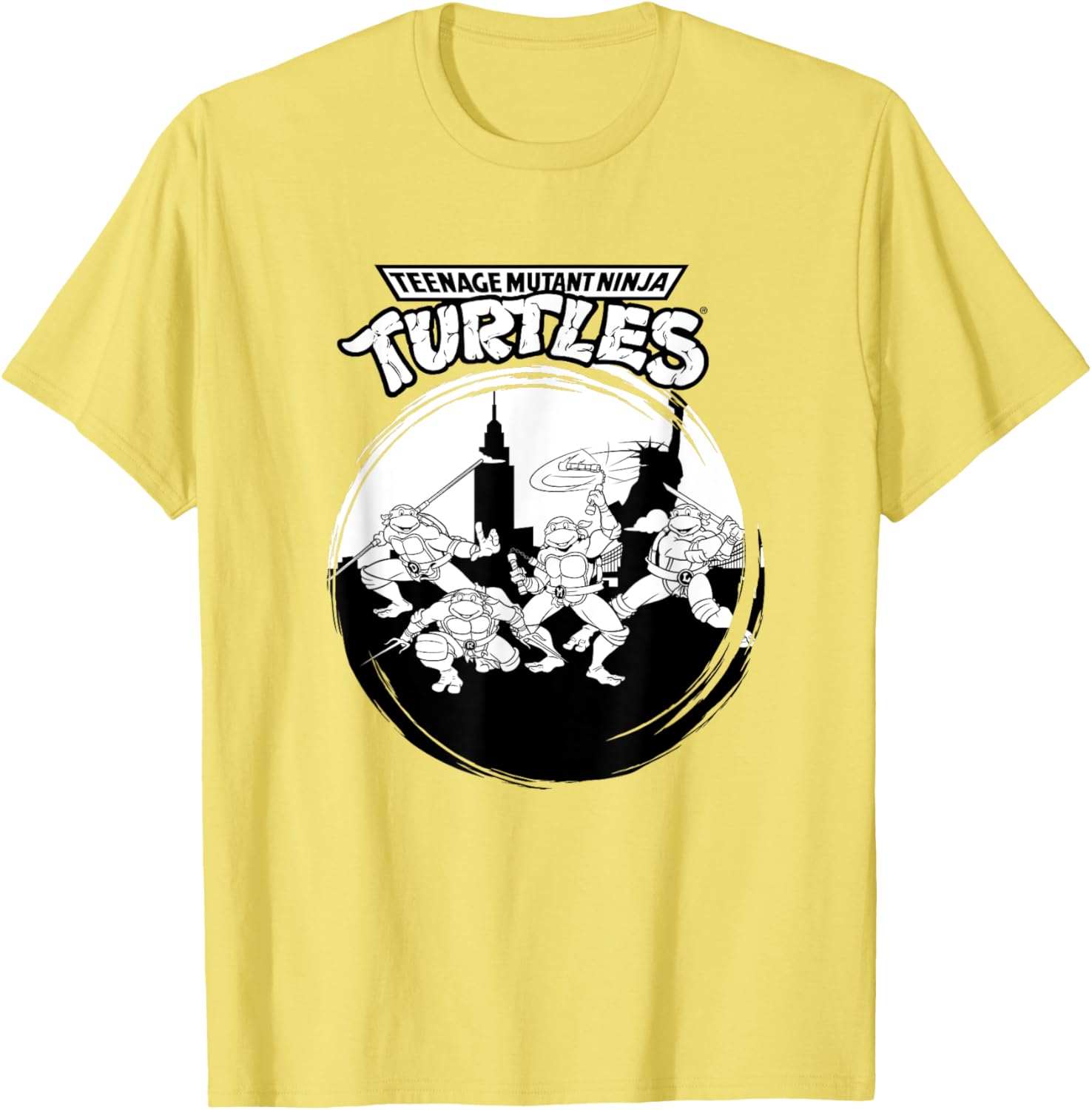Mademark Teenage Mutant Ninja Turtles Black and White New York T-Shirt - 4