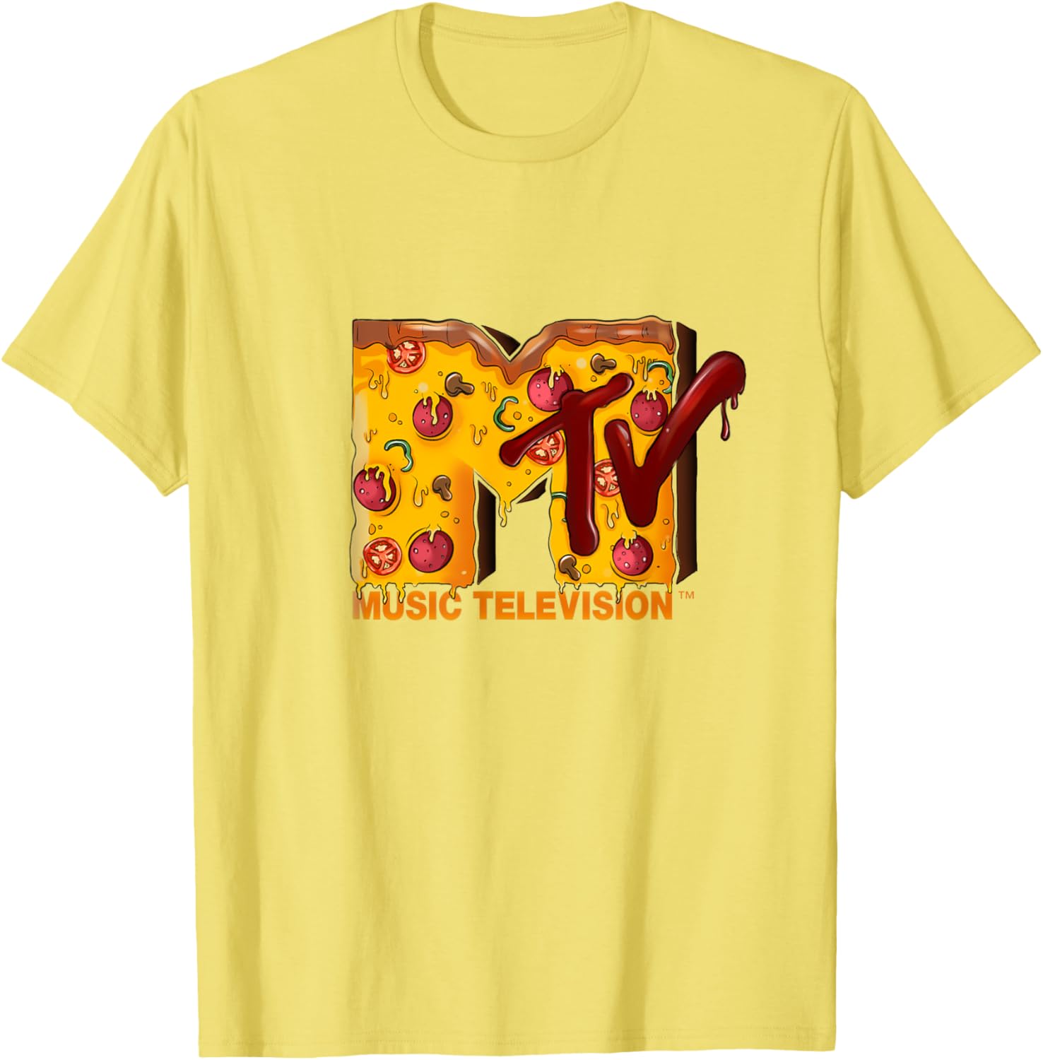 Mademark x MTV Pizza Lover T-Shirt Original MTV Logo Fun Design - 2