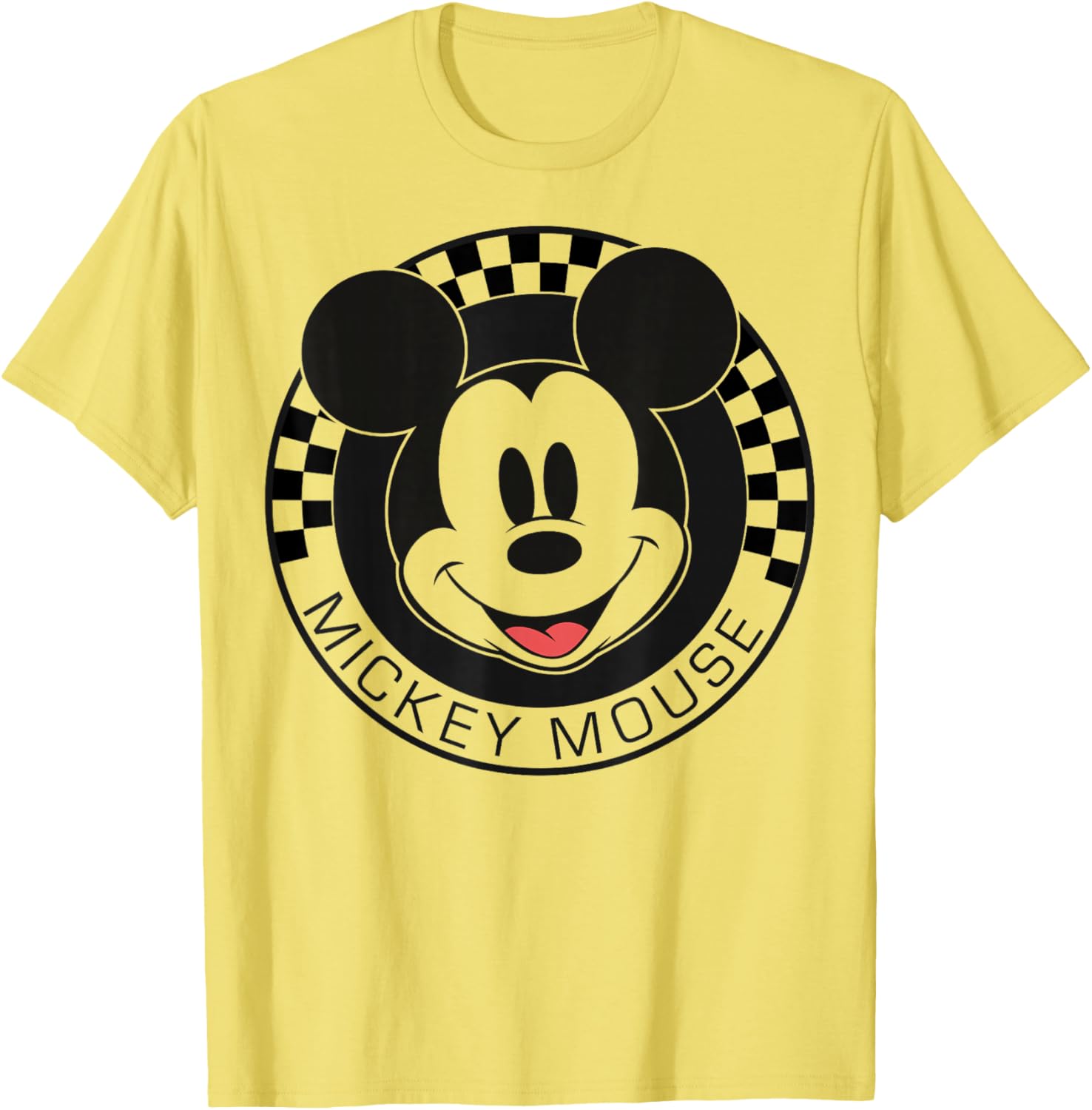 Mickey Mouse Checkerboard Circle T-Shirt for Kids Unisex Short Sleeve - 12