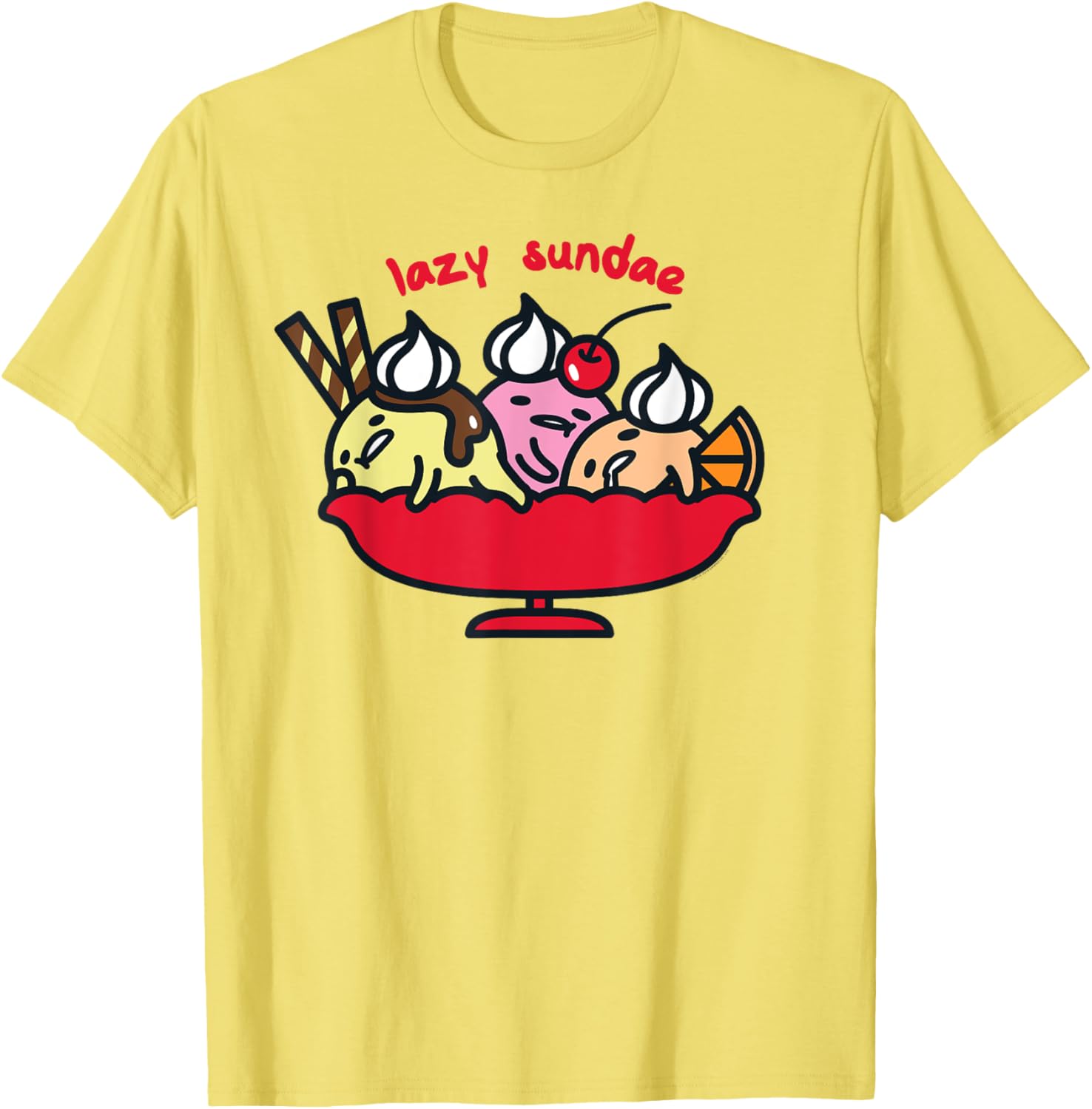 Gudetama Lazy Egg Sundae Ice Cream T-Shirt for Fun Fashion Lovers - 11