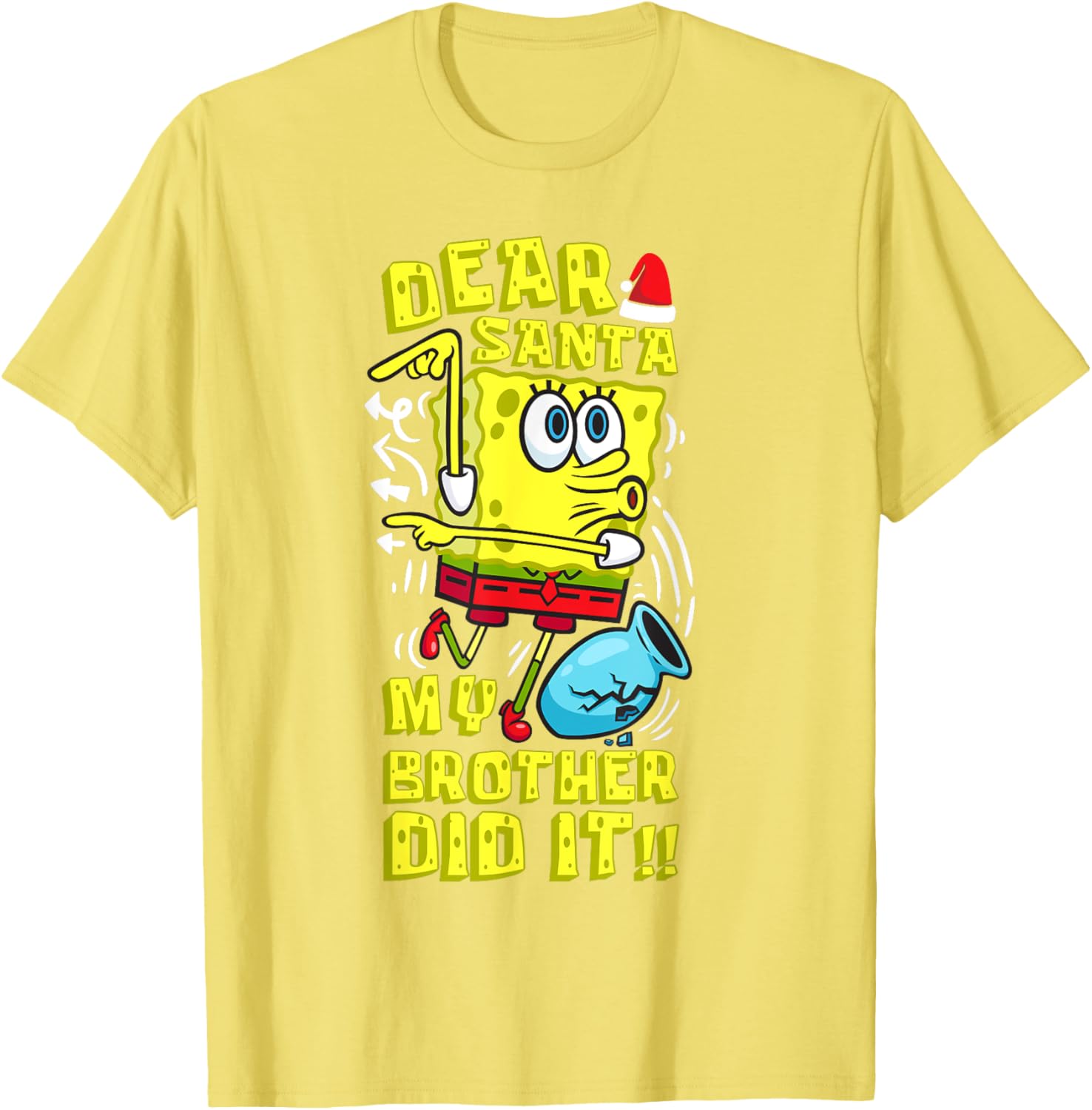 SpongeBob Christmas Dear Santa T-Shirt for Siblings Fun Humor - 10