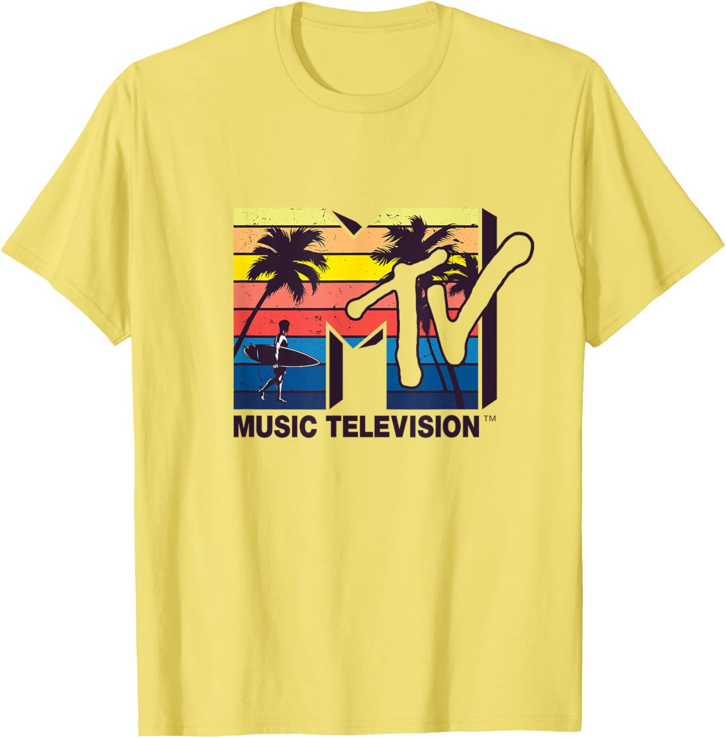Mademark x MTV Vintage Surfer Palm T-Shirt for Retro Style Lovers - 5