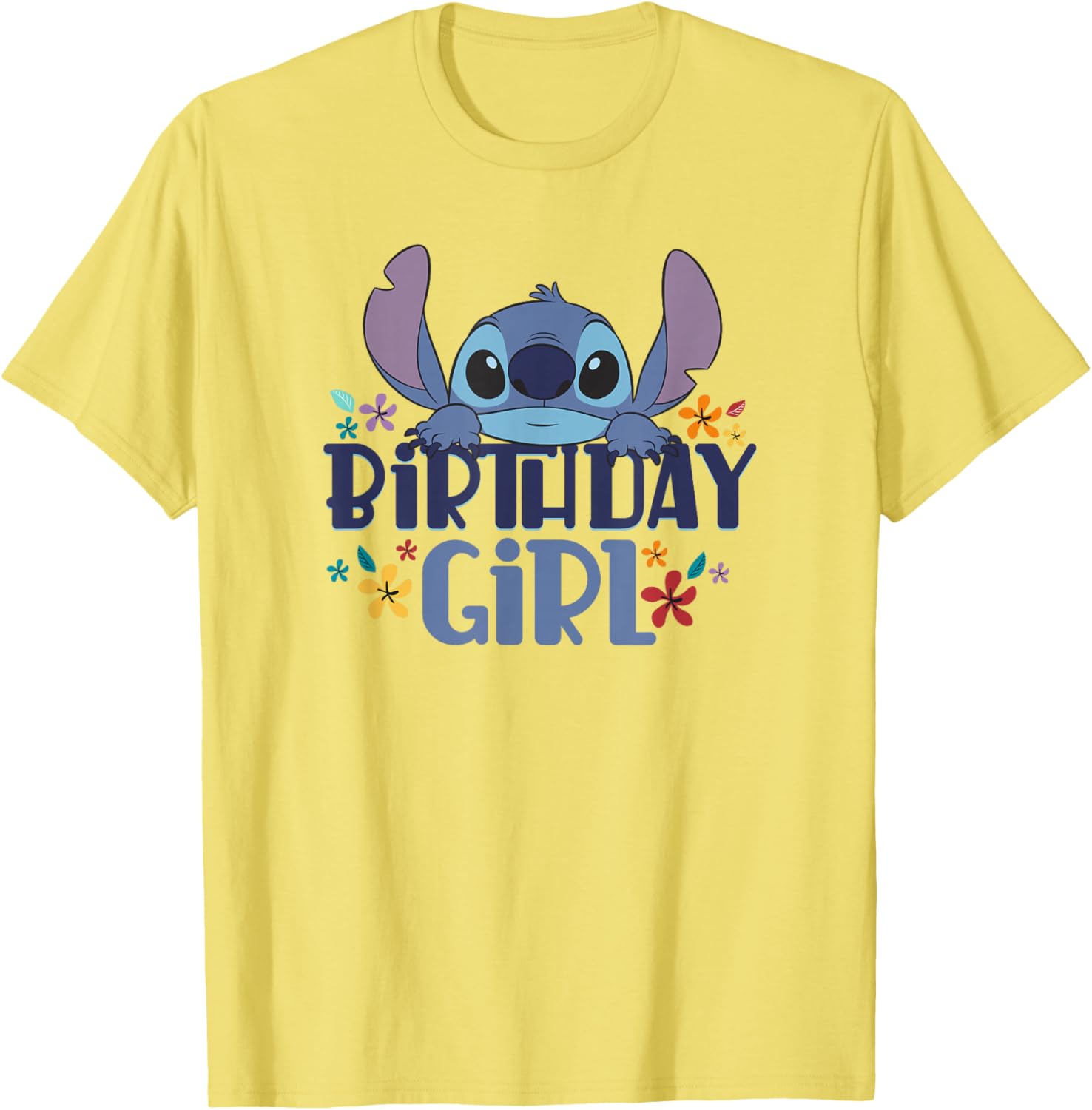 Disney Lilo & Stitch Birthday Girl Retro Floral Logo T-Shirt for Kids - 7