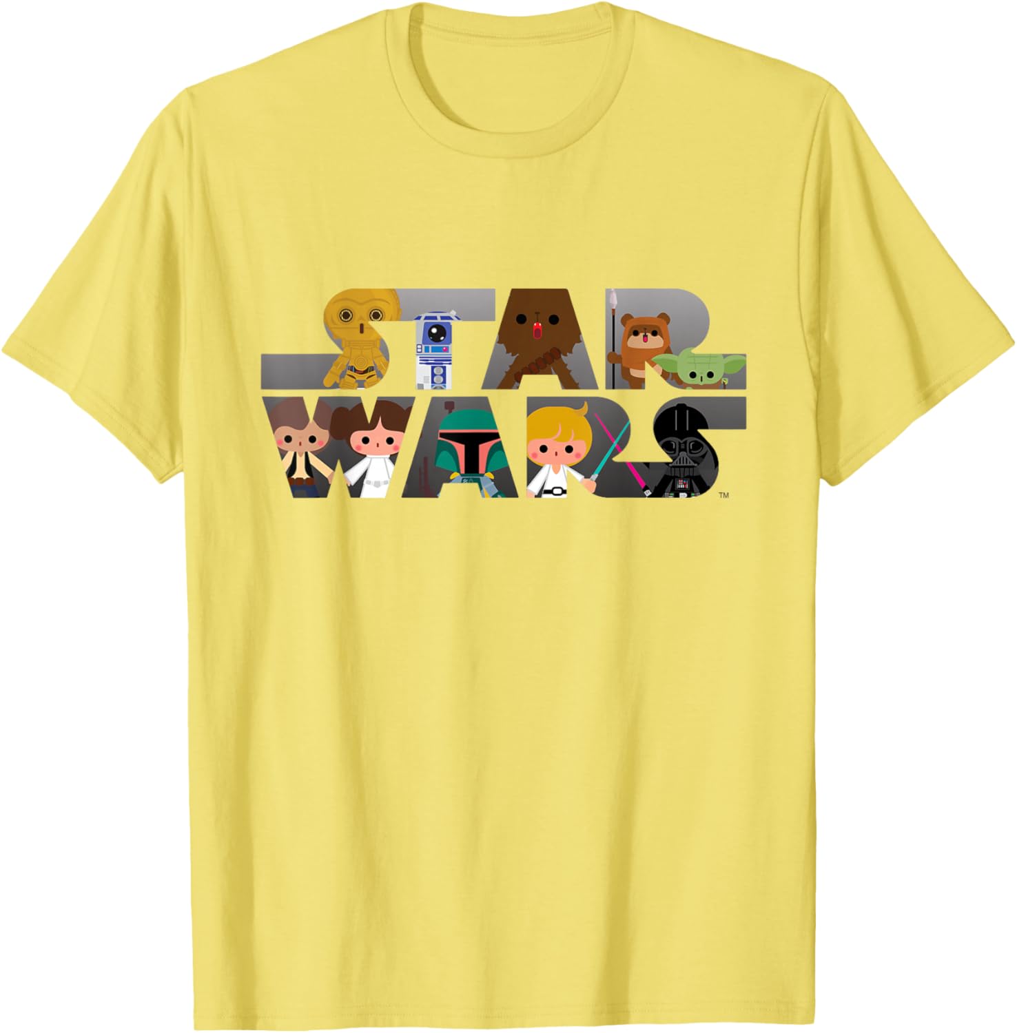 Kawaii Star Wars Multi-Character T-Shirt for Fans of All Ages - 14