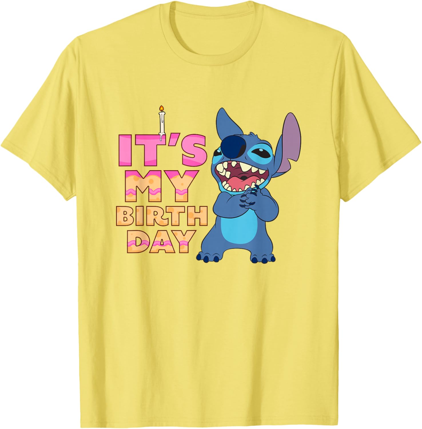 Disney Lilo & Stitch Birthday Retro Text Stack T-Shirt for Celebrations - 7