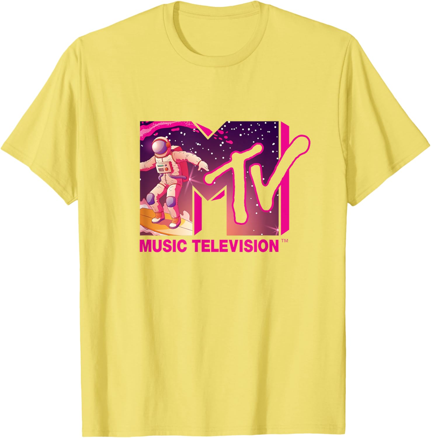 Mademark x MTV Surfing Astronaut Space T-Shirt - Official MTV Logo Tee - 14