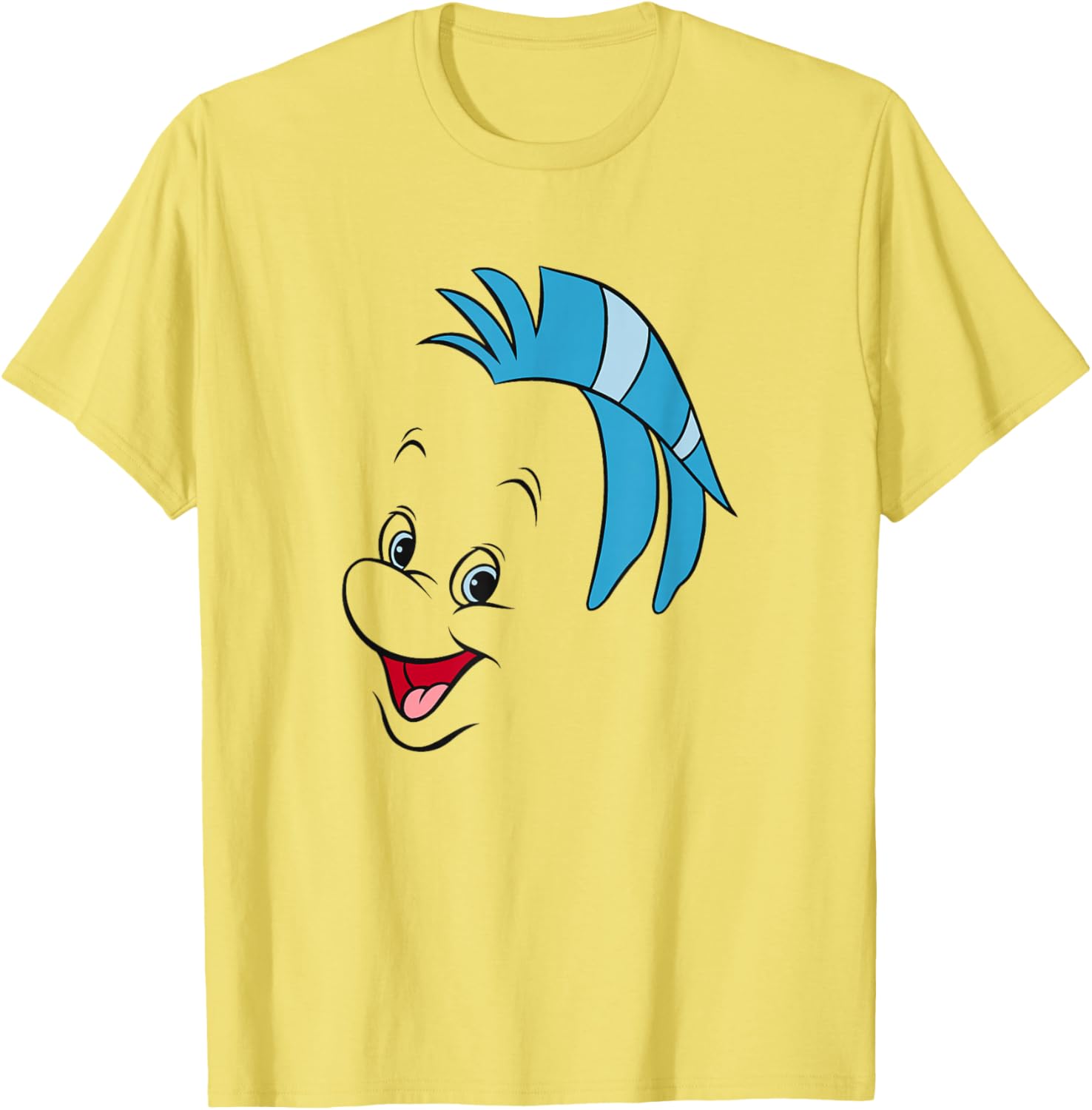 Disney The Little Mermaid Flounder Big Face T-Shirt for Kids and Adults - 3