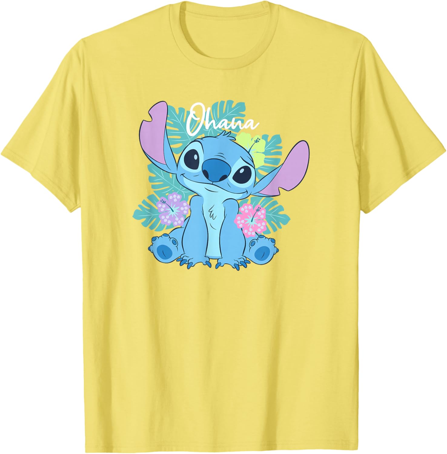 Disney Lilo and Stitch Ohana Floral Logo T-Shirt for Fun Family Style - 5