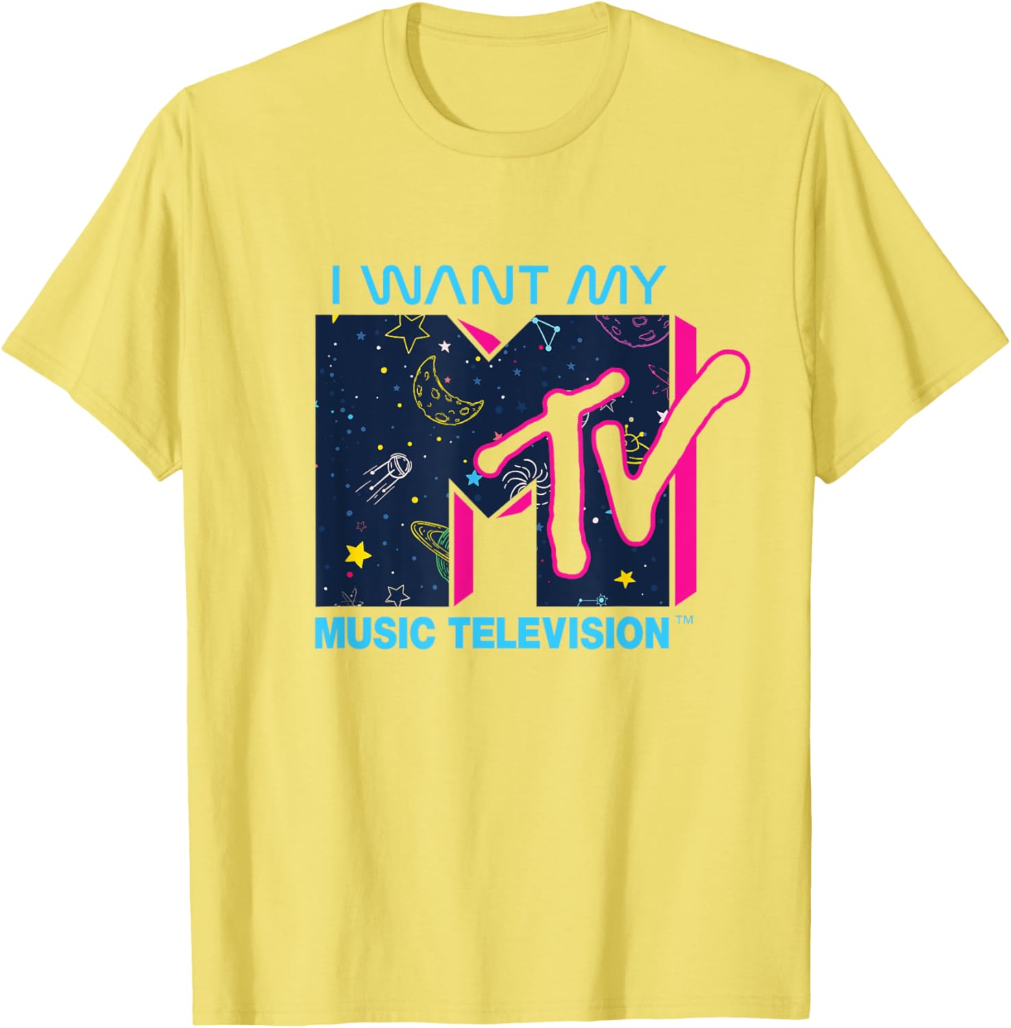 Mademark x MTV Official I Want My MTV Logo Space T-Shirt for Fans - 4
