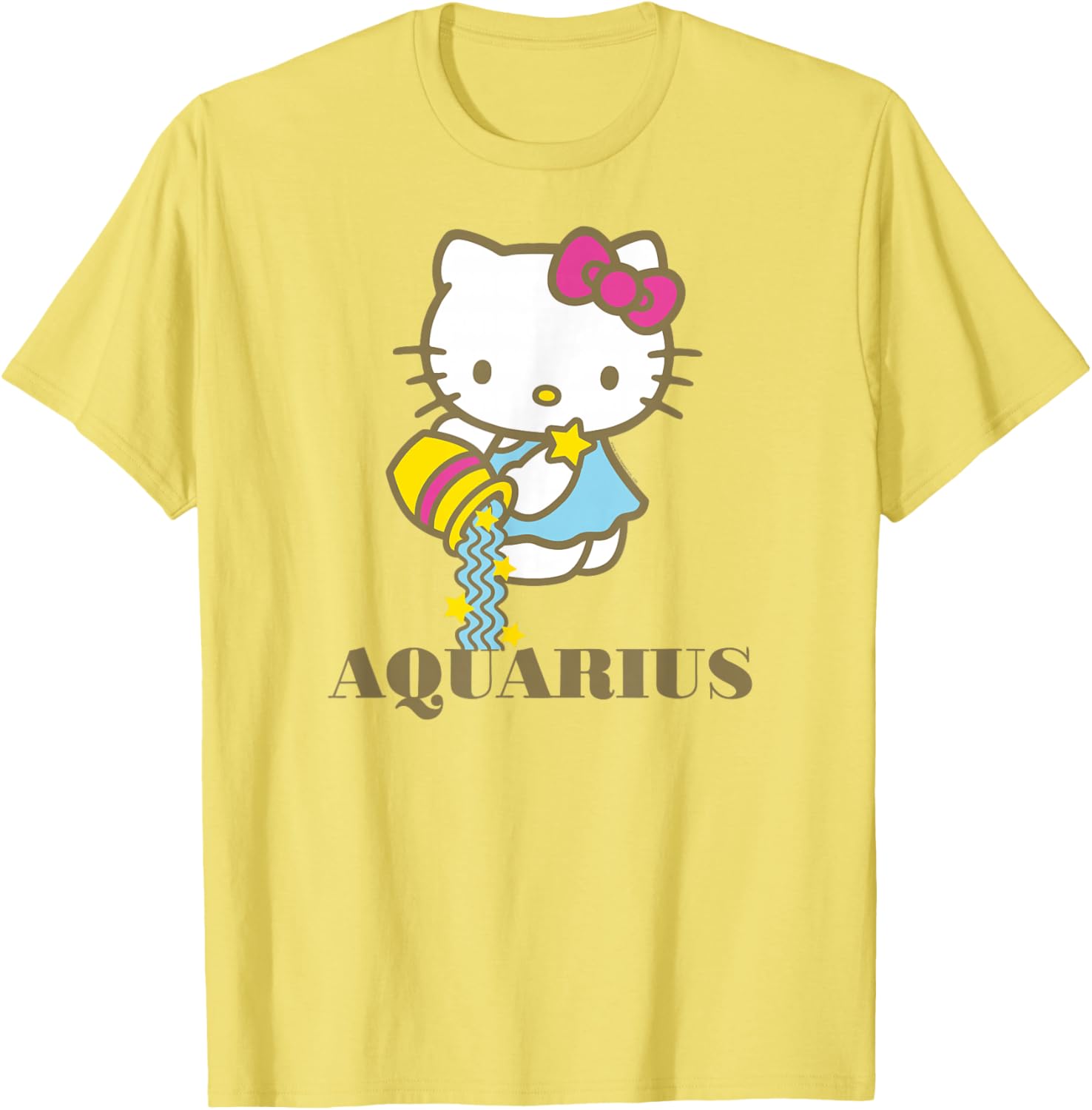 Hello Kitty Aquarius Zodiac T-Shirt Cute Graphic Tee for Pisces Fans - 15