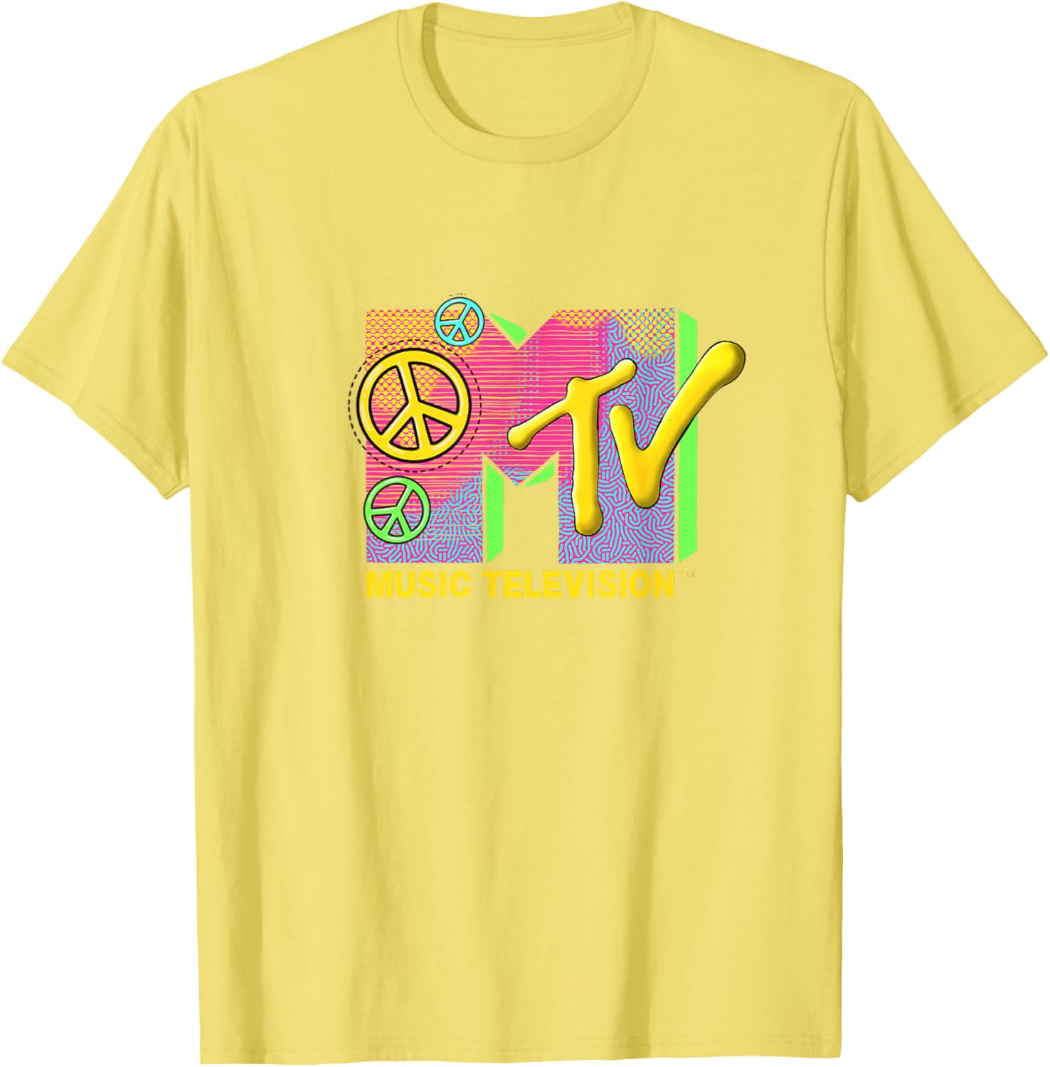 Mademark x MTV Peace Love Happiness T-Shirt - Official Logo Apparel - 25
