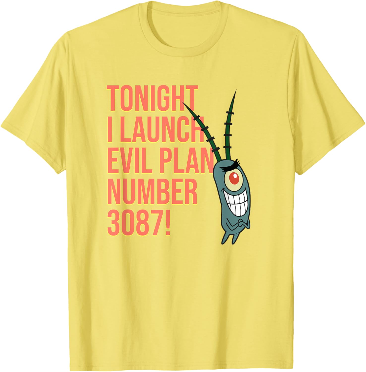 Mademark SpongeBob SquarePants Plankton Evil Plan 3087 T-Shirt for Fans - 2