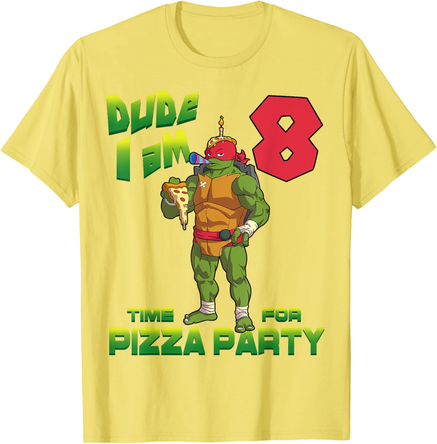 TMNT Raphael Pizza Party T-Shirt for Kids - Perfect Birthday Gift! - 3