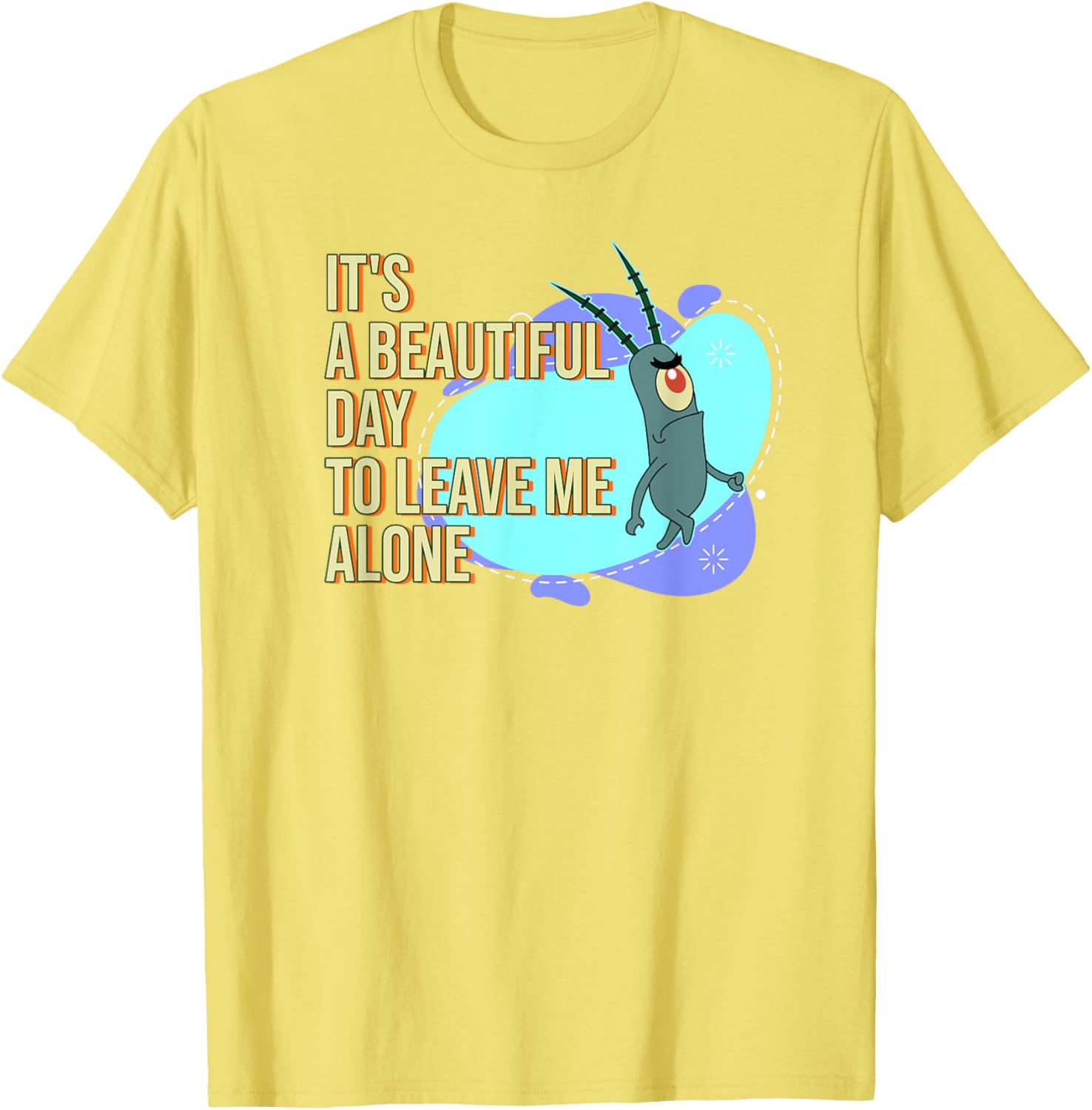 Mademark SpongeBob SquarePants Plankton Beautiful Day T-Shirt for Fun Style - 1